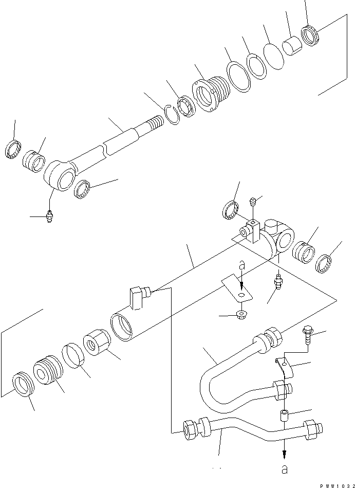 CYLINDER GROUP,STEERING, L.H. 707-00-X8A40 KOMATSU