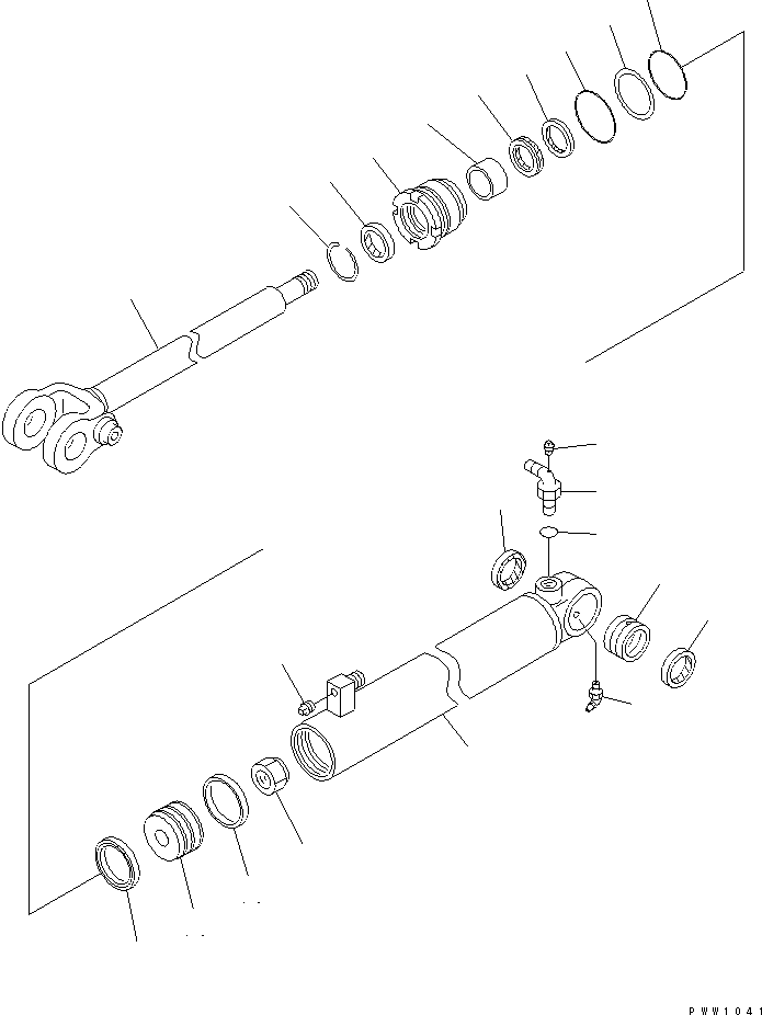 CYLINDER GROUP,STEERING, L.H. (\8\707-00-X7461) KOMATSU