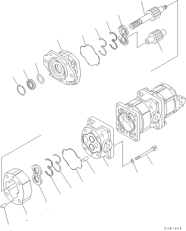 PUMP ASS'Y,(SAR125+125+100) 705-56-36030 KOMATSU