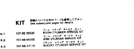 SERVICE KIT,ARM CYLINDER 707-99-46200 KOMATSU