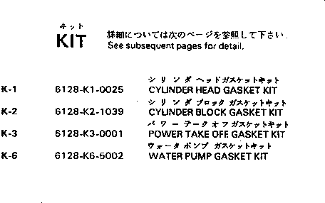 GASKET KIT,WATER PUMP 6128-K6-5002 KOMATSU