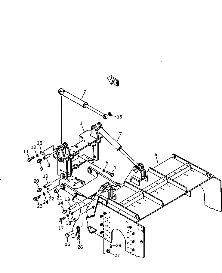 CYLINDER ASS'Y,ROTOR LIFT (SEE FIG.6405) (234-63-63200) KOMATSU