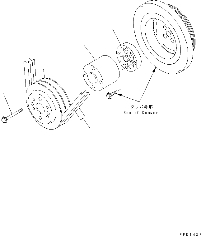 Комплект клиновых ремней 6735-61-3420 KOMATSU