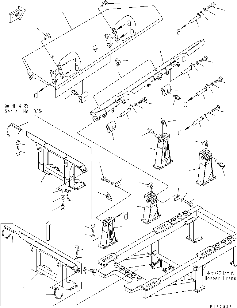HOPPER,R.H. 8295-70-2633 KOMATSU
