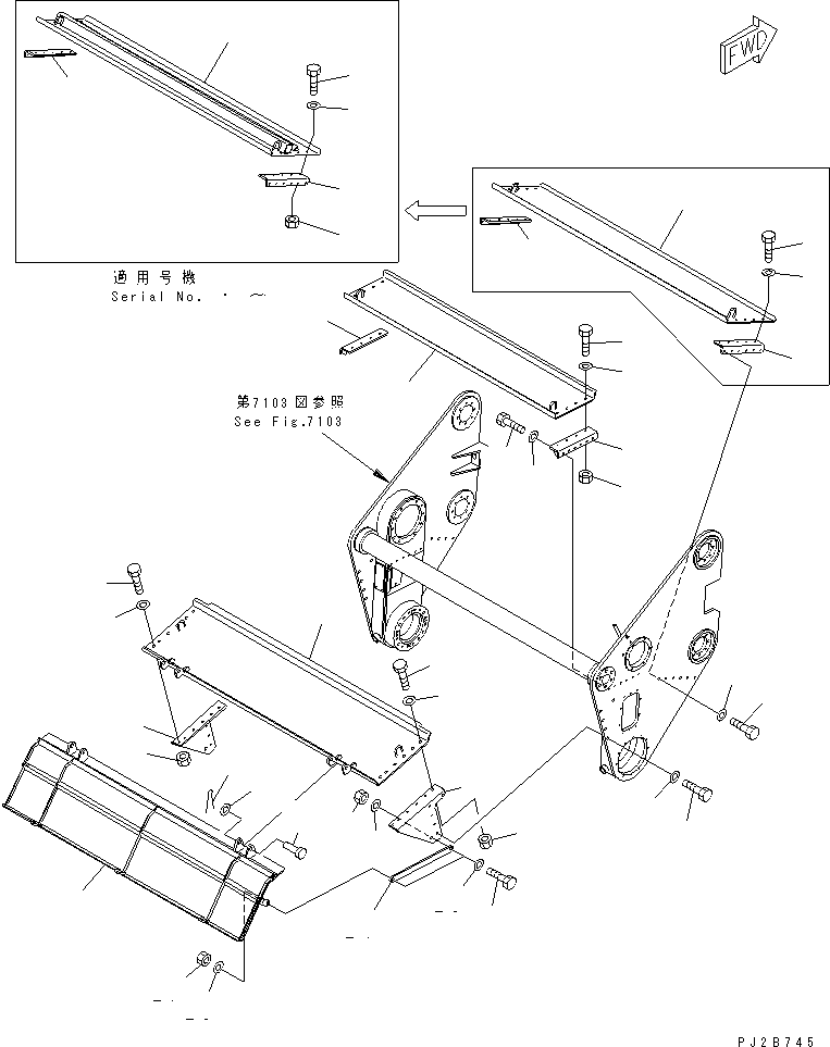 Кронштейн правый 263-77-31270 KOMATSU