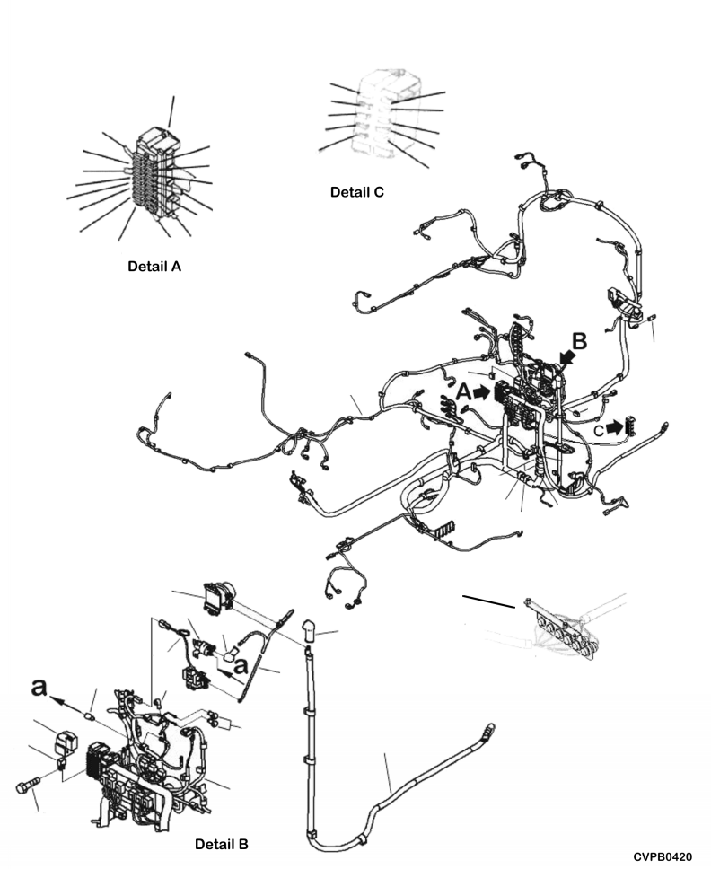 WIRING HARNESS, MACHINE SIDE 206-06-A2120 KOMATSU