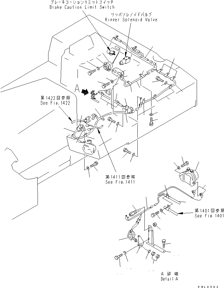 WIRING HARNESS,(FOR BRAKE CAUTION) 175-06-61530 KOMATSU