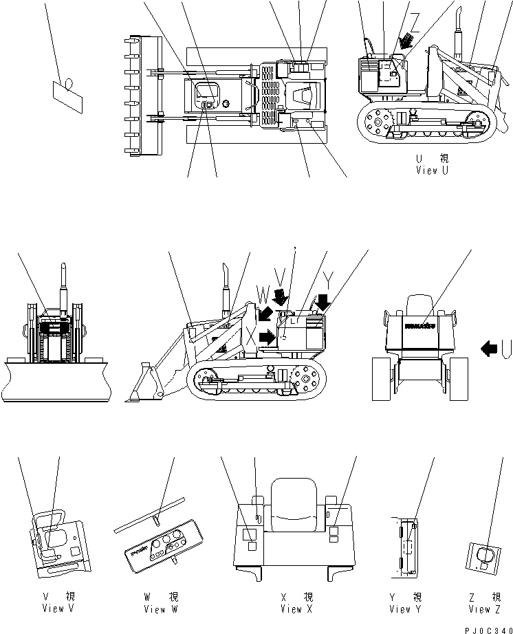 PLATE MARK,D20S 102-98-51972 KOMATSU