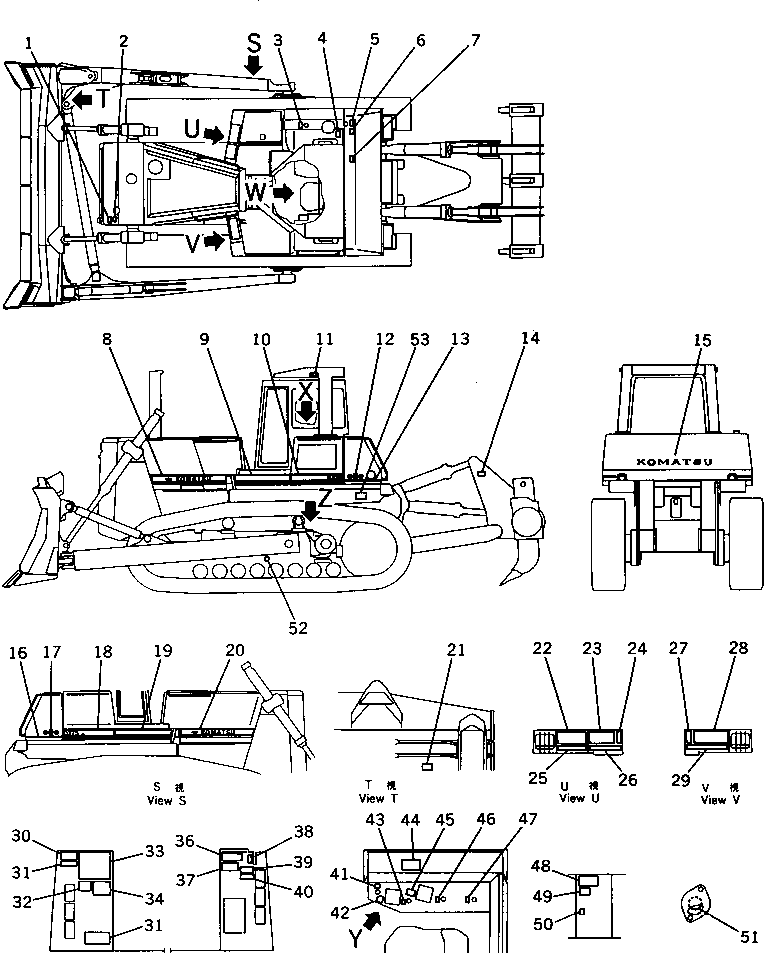 PLATE¤ CAUTION,TRACK ADJUSTING 195-98-21240 KOMATSU
