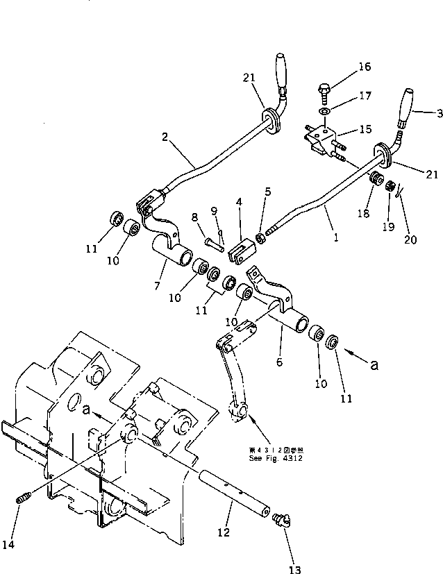 Рычаг правый 120-43-44670 KOMATSU