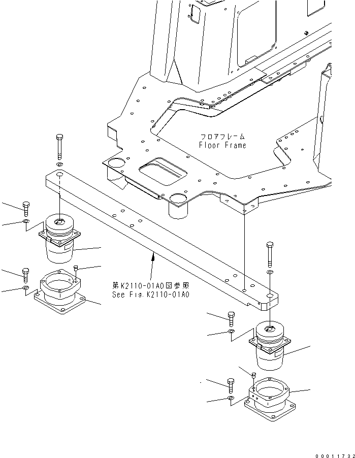 Амортизирующая подушка 198-54-61821 KOMATSU