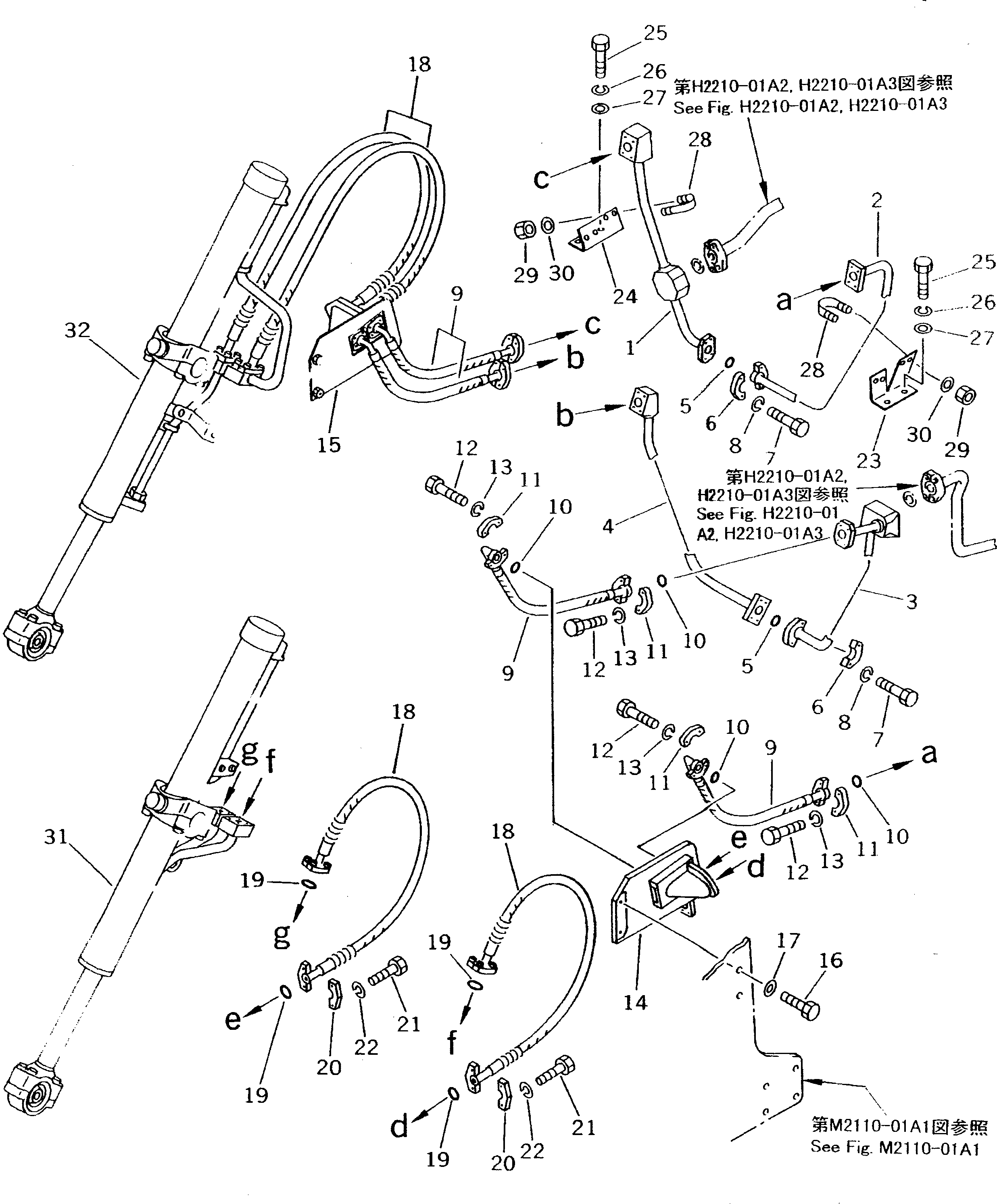 CYLINDER GROUP,LIFT¤L.H.(SEE FIG.Y1630-01A1A) ((\8\130-63-X3030)) KOMATSU