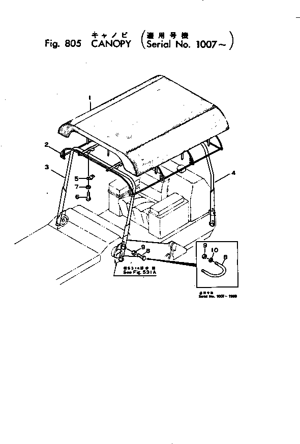 CANOPY ASS'Y 131-906-0232 KOMATSU
