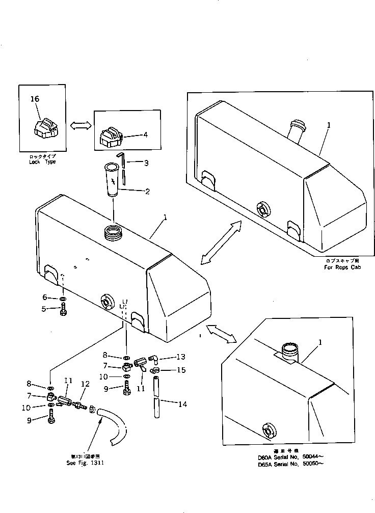 TANK,FUEL (D65P) 144-04-81111 KOMATSU