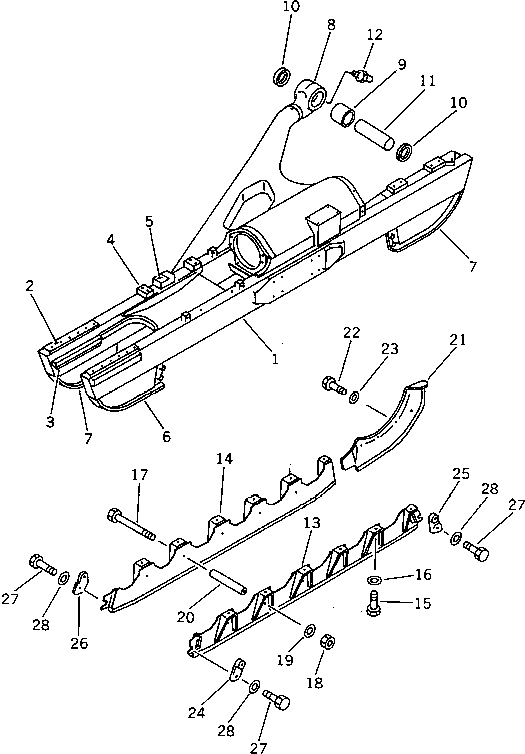 TRACK FRAME ASS'Y,L.H. (FOR TRIMMING DOZER) 144-Y16-0010 KOMATSU