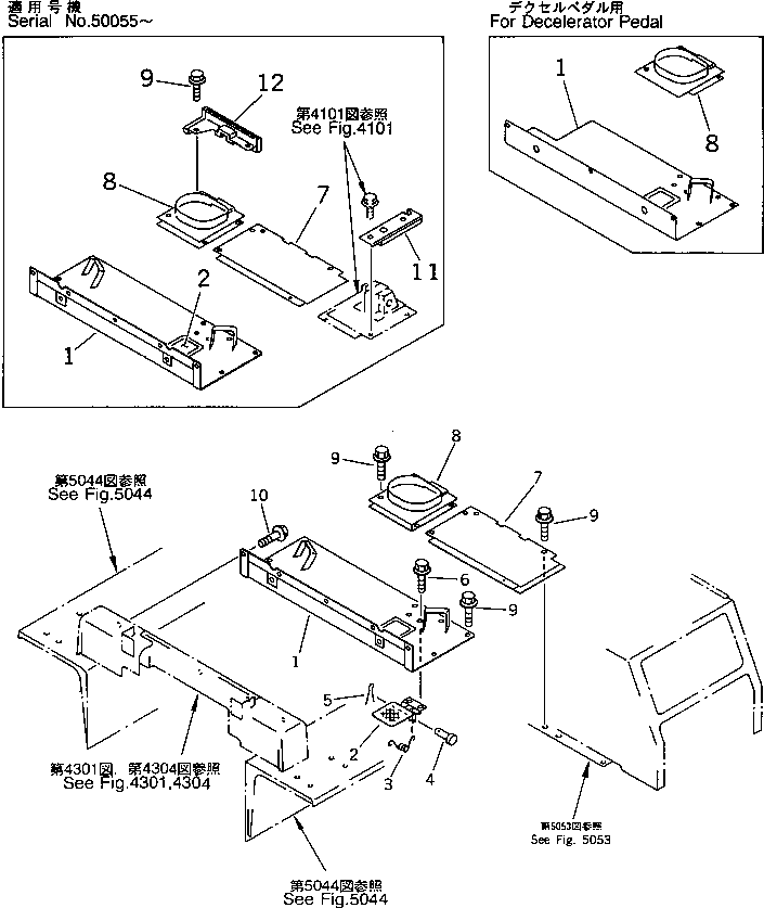 FLOOR,(FOR DECELERATOR PEDAL) 144-54-82420 KOMATSU
