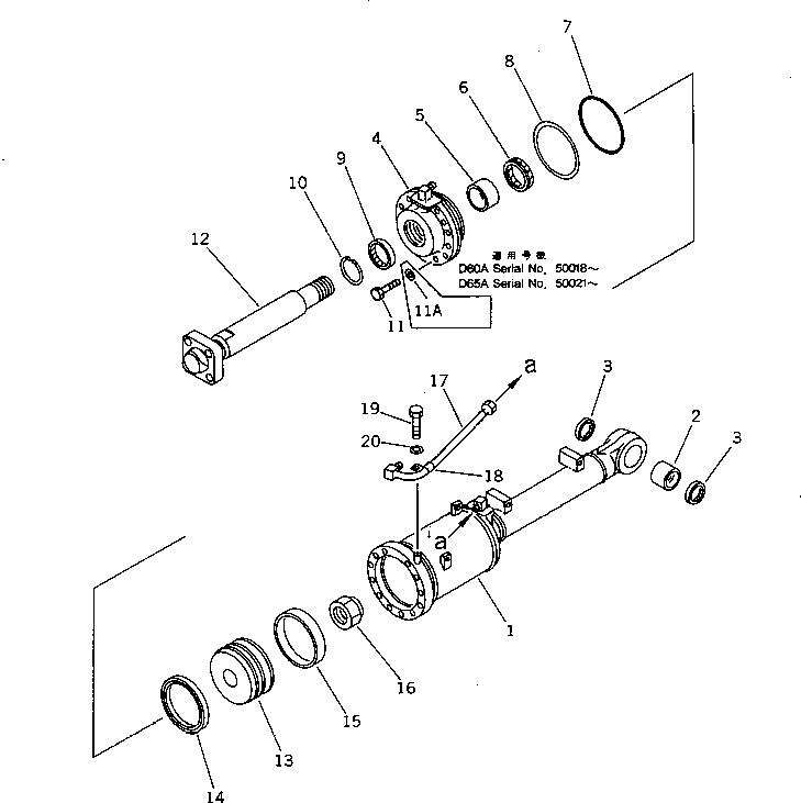 CYLINDER ASS'Y,TILT (D65A) 14F-63-02030 KOMATSU