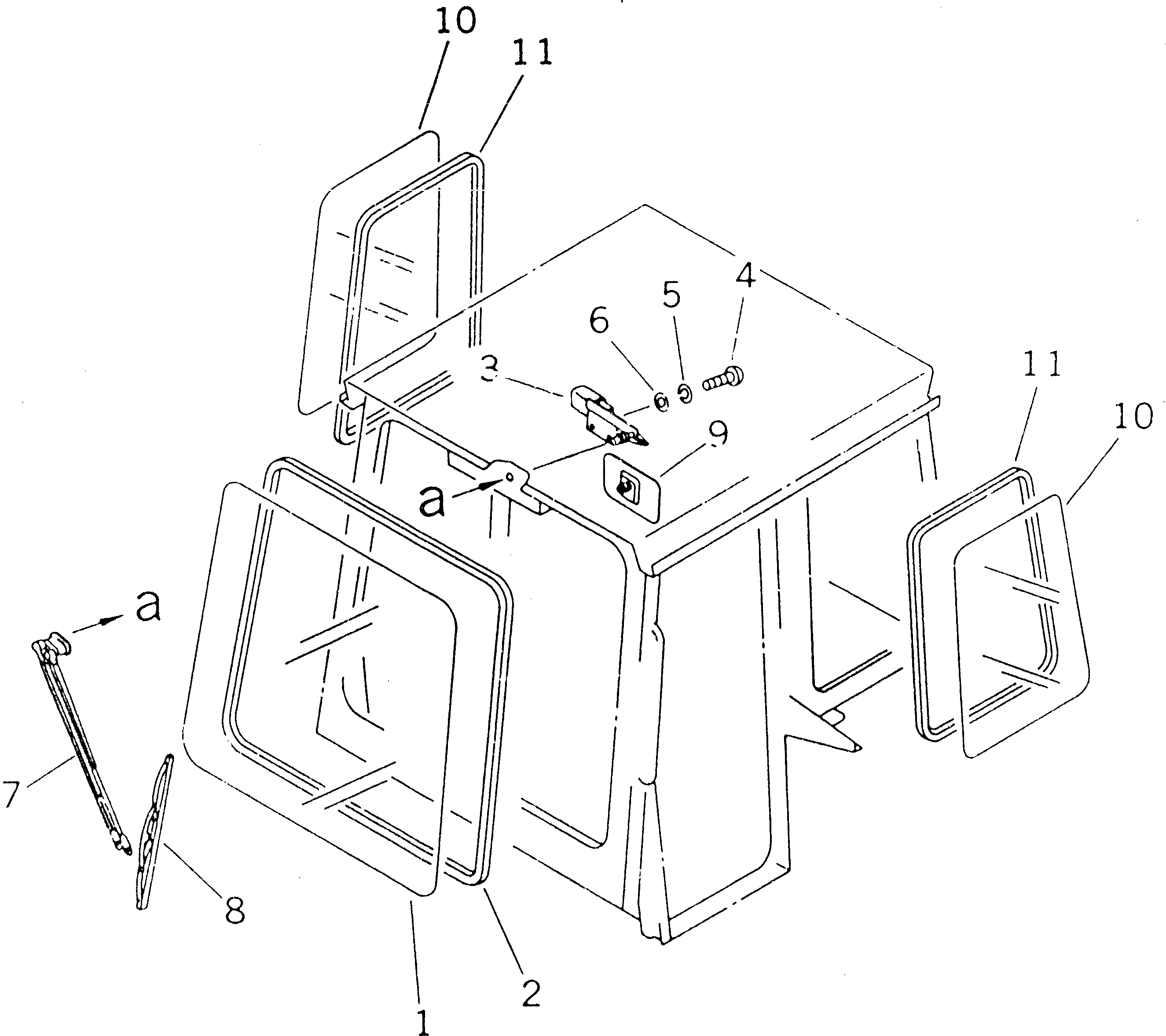 GLASS,SIDE 142-911-2260 KOMATSU