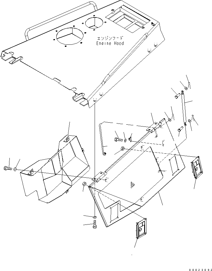 Крышка левая 154-54-78220 KOMATSU