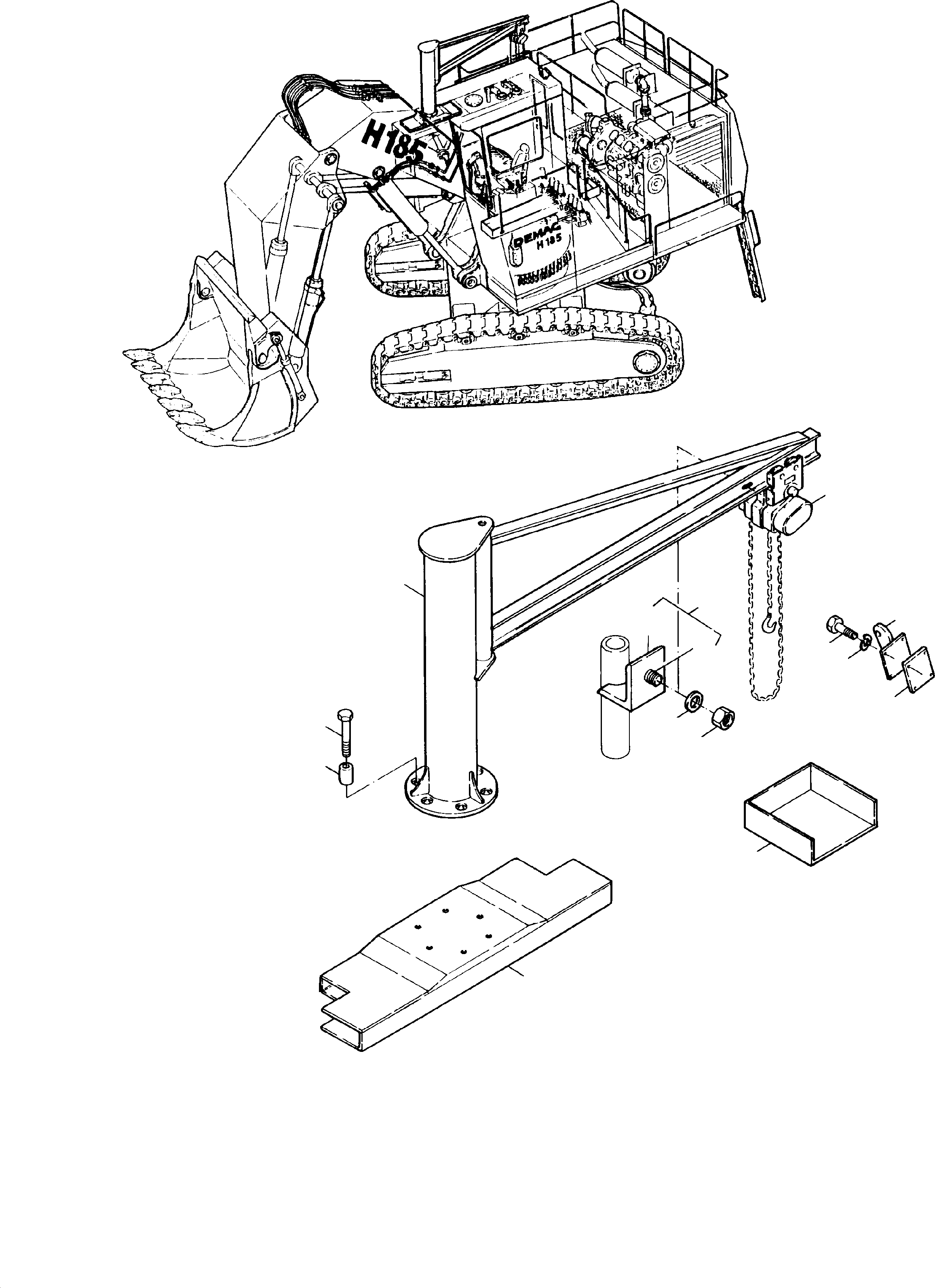 Box for safety chain 550 061 40 KOMATSU