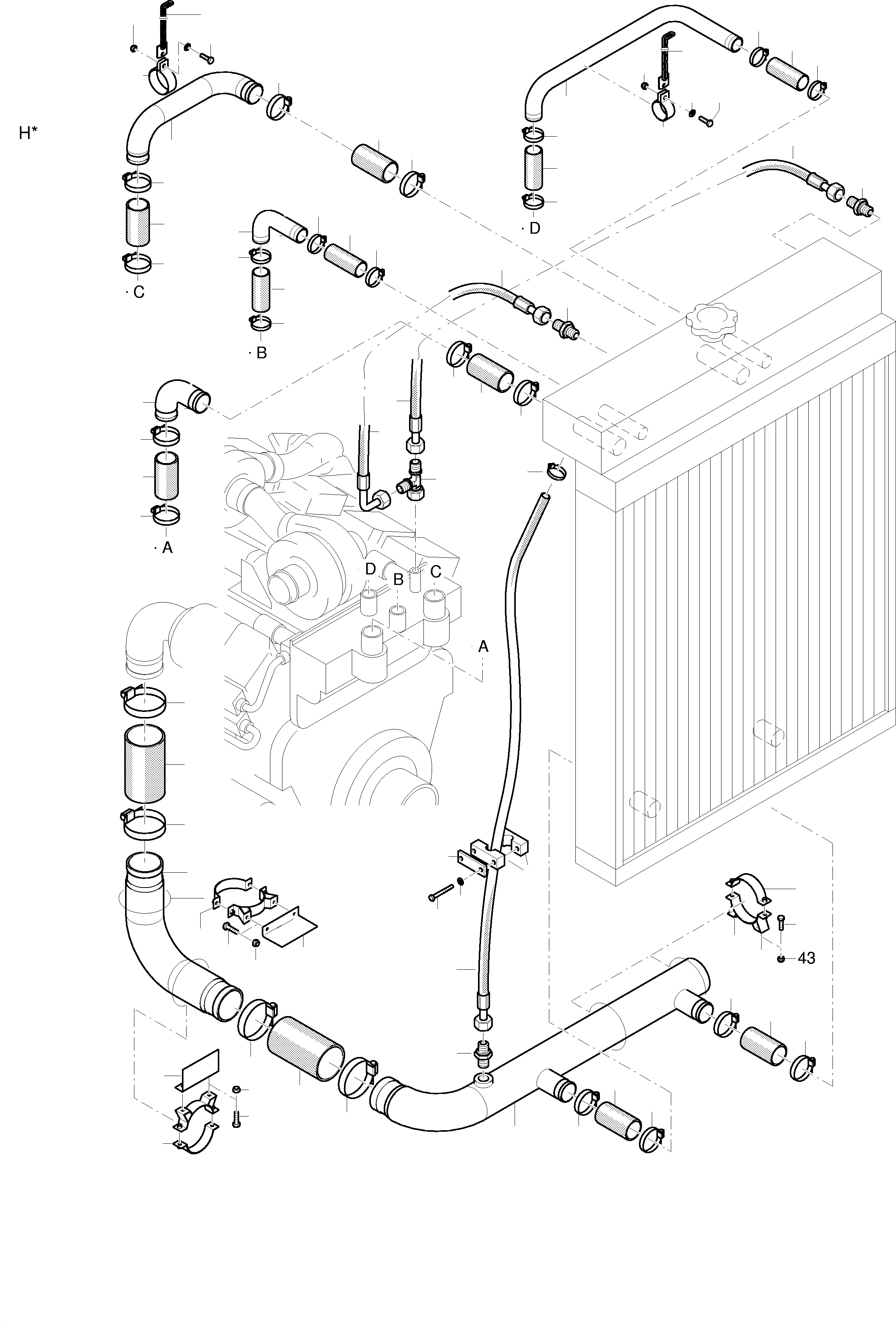 Водяная труба 883 822 40 KOMATSU