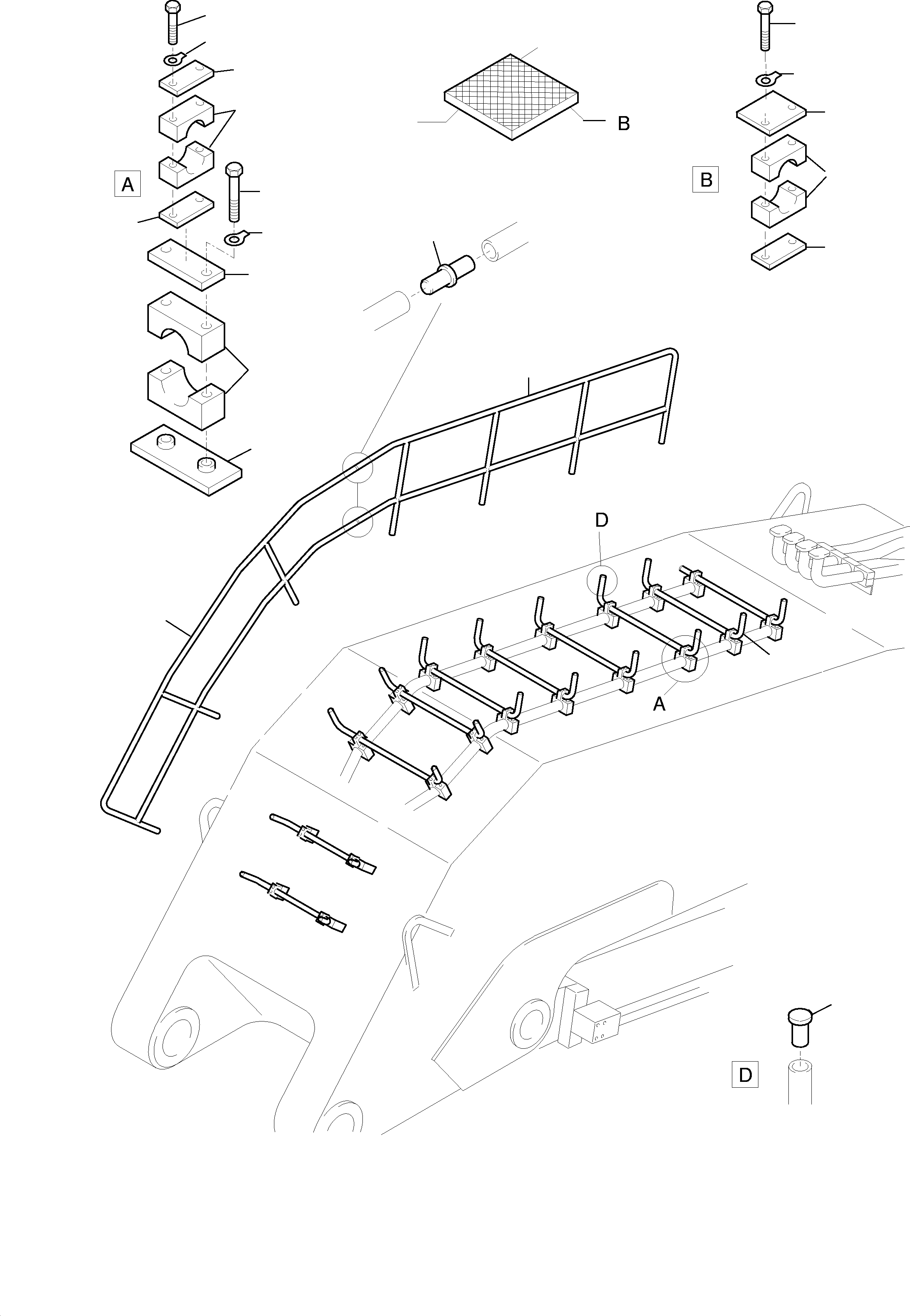 Rail assy. 768 386 73 KOMATSU