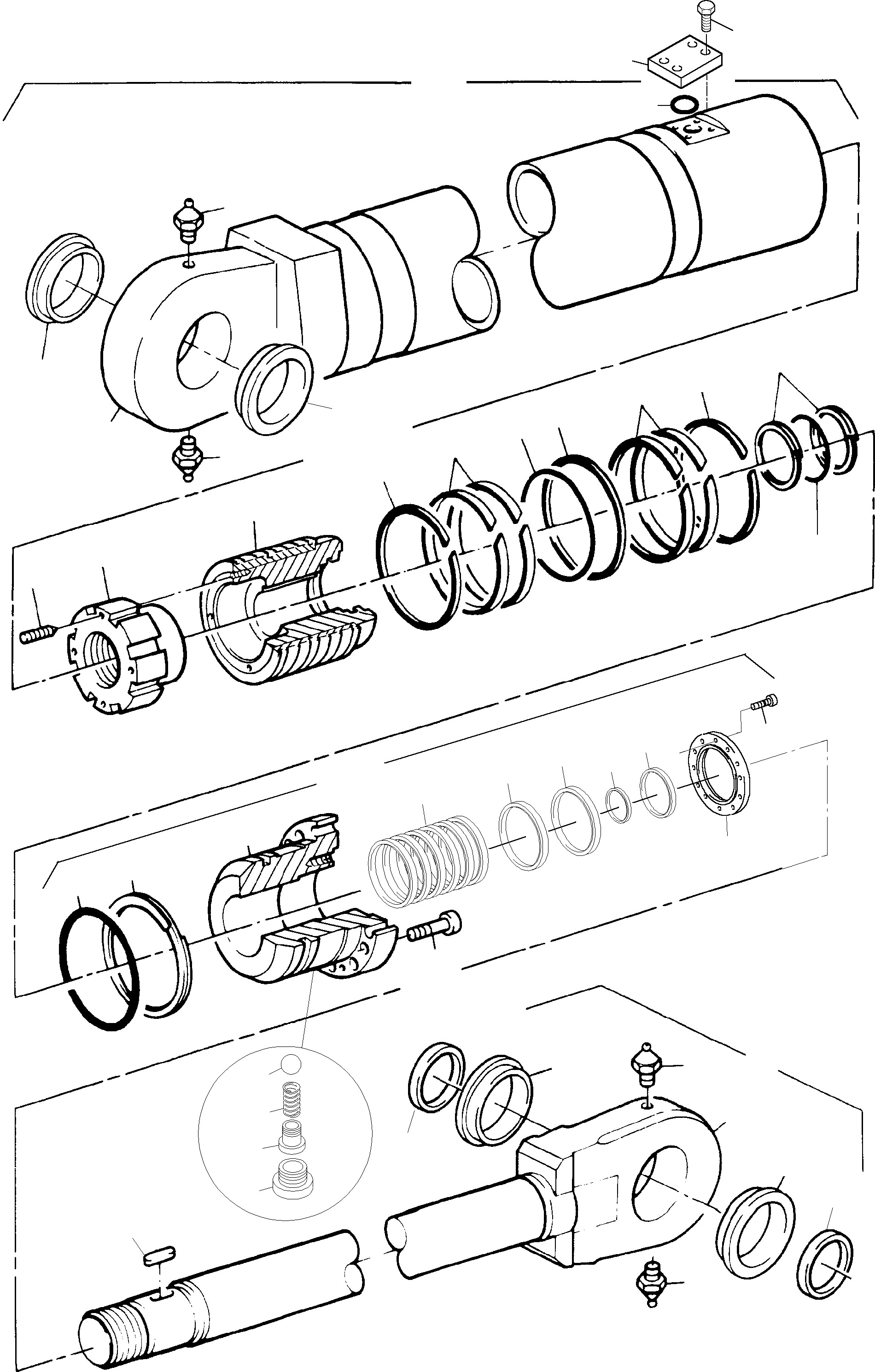 Комплект уплотнений - piston rod consist. of fig-nos: 27, 28, 31-35 792 210 73 KOMATSU
