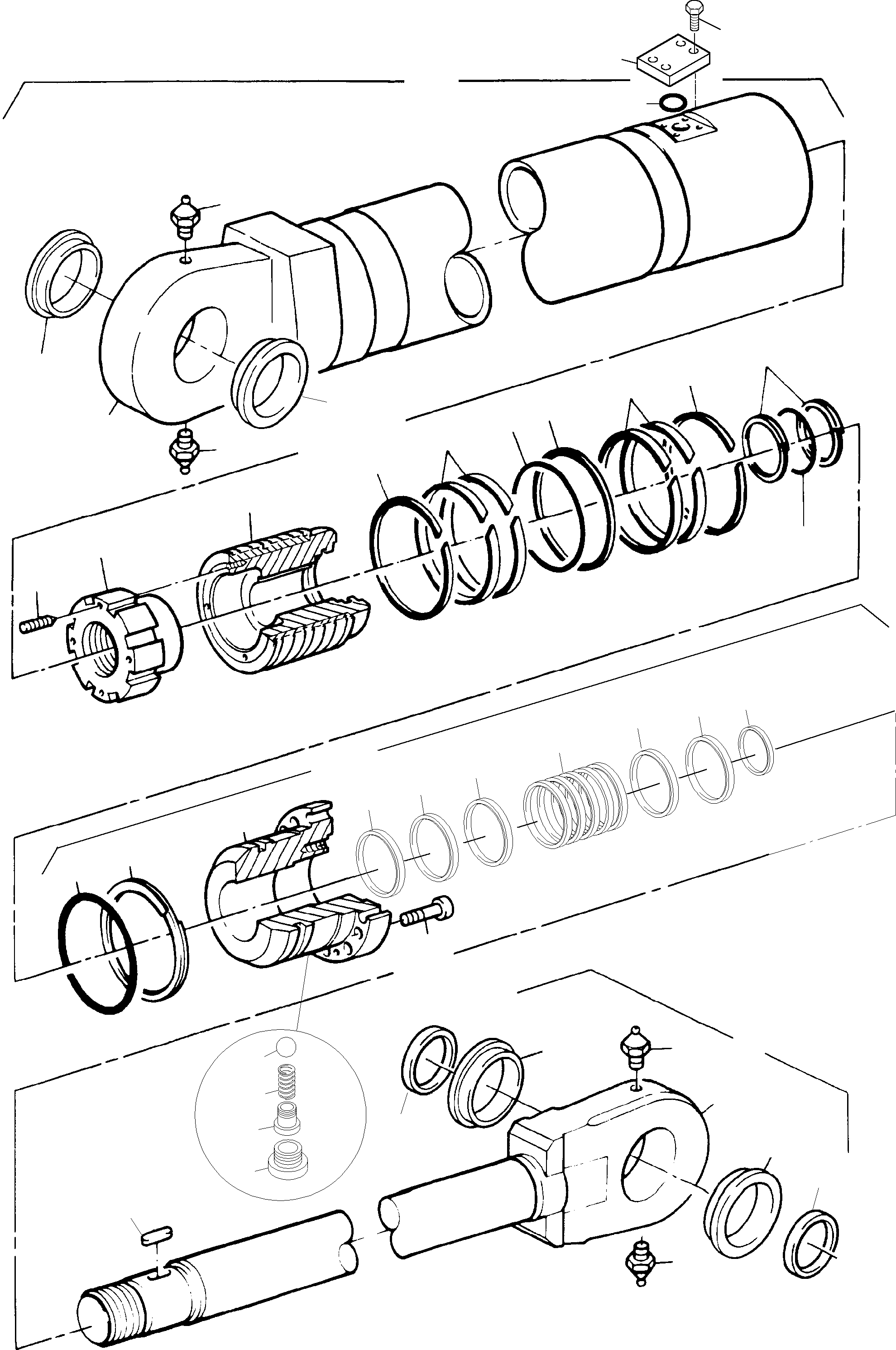 Комплект уплотнений - piston rod consist. of fig-nos: 27, 28, 31-35 792 211 73 KOMATSU