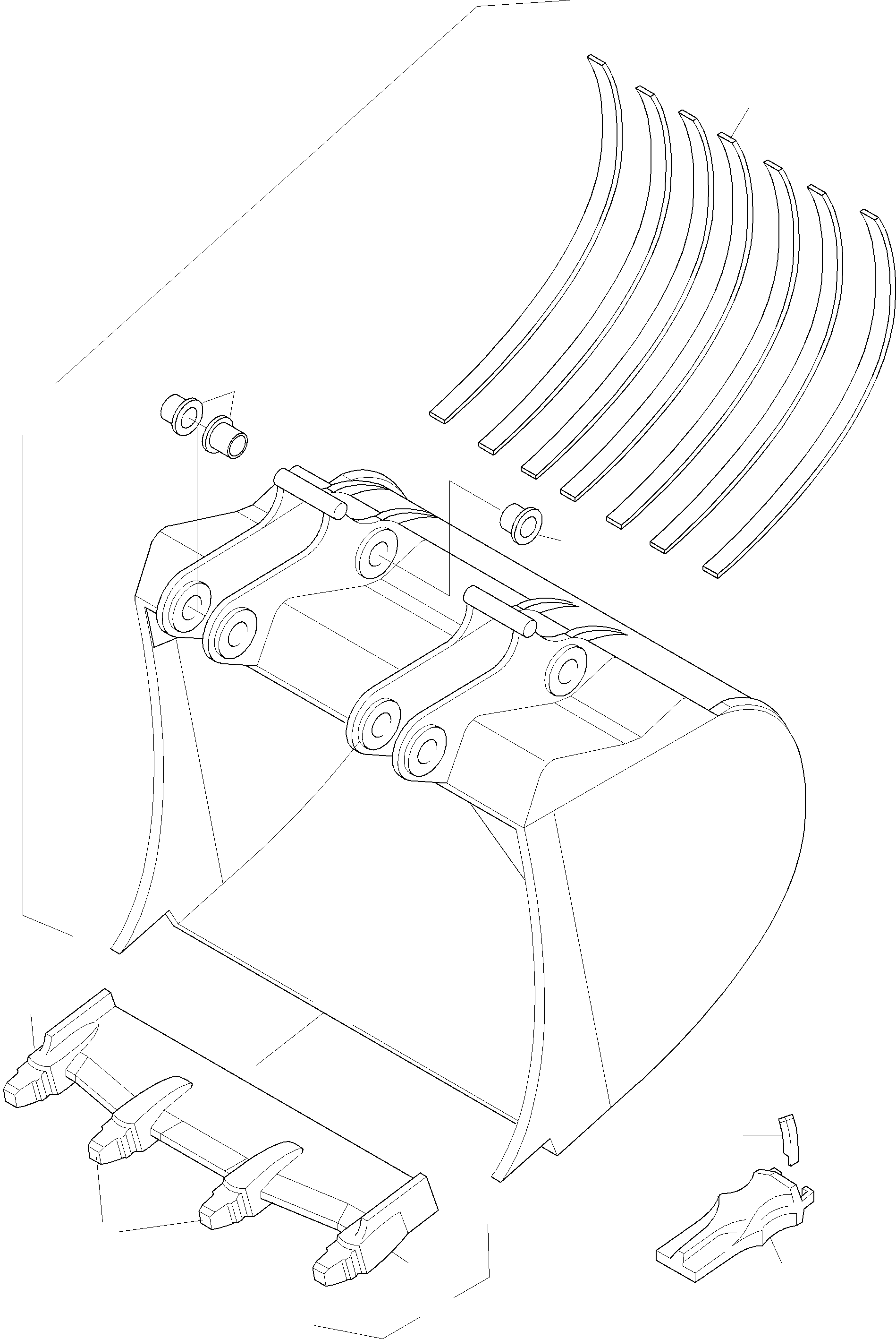 Lip with tooth adapters 924 677 40 KOMATSU