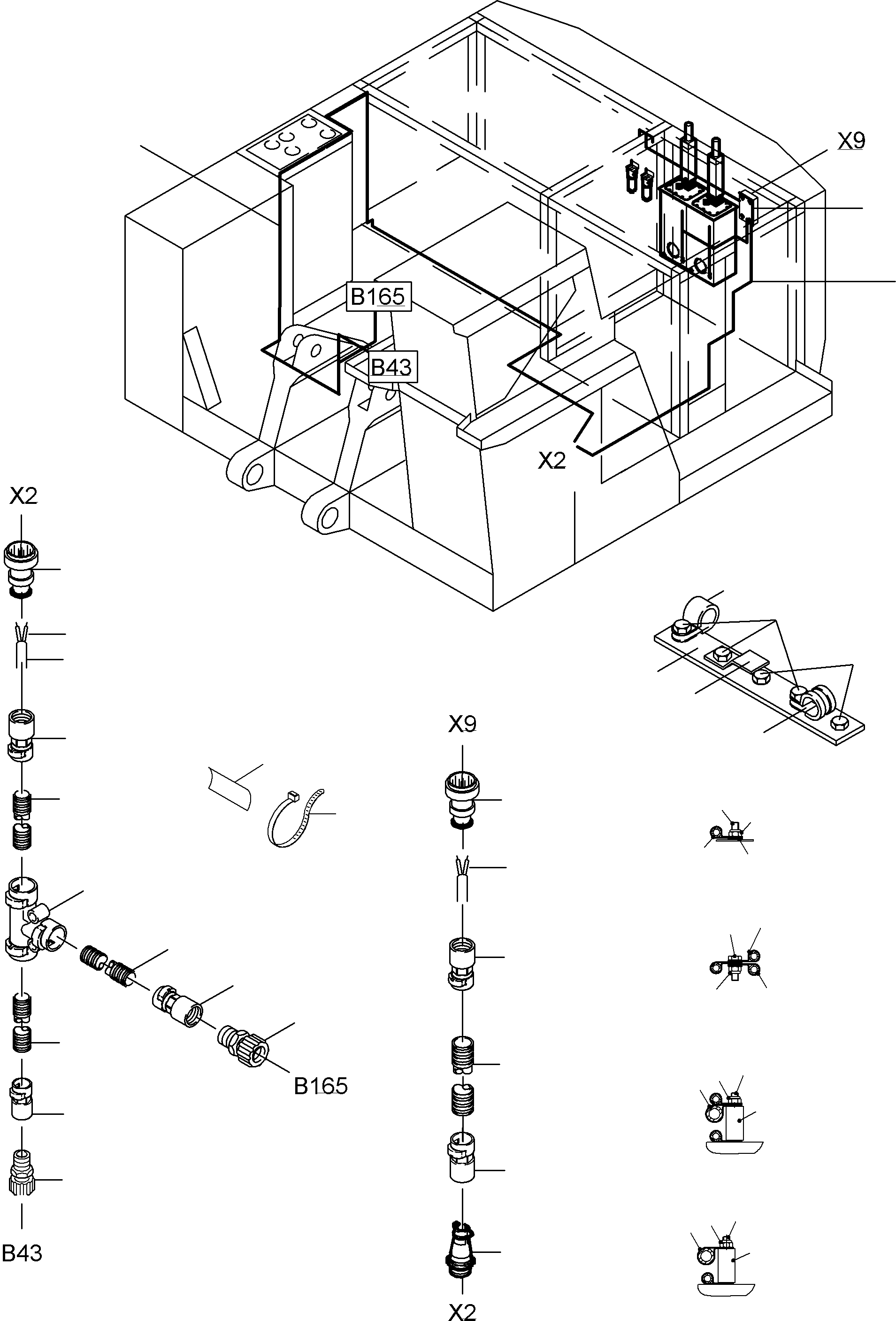Cable Harness lubrication unit 934 458 40 KOMATSU