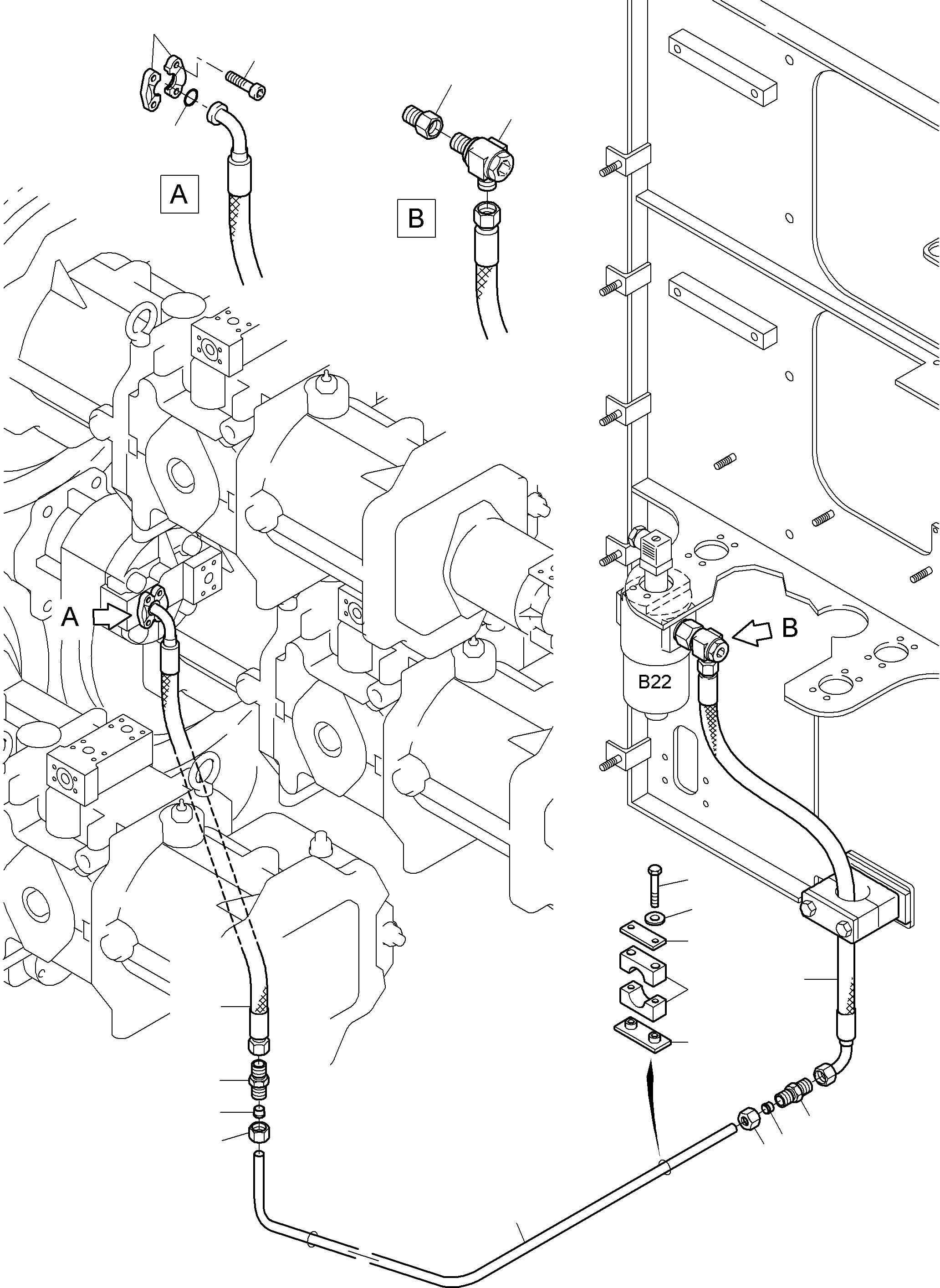 Hose assy. DN 25x950 517 739 98 KOMATSU