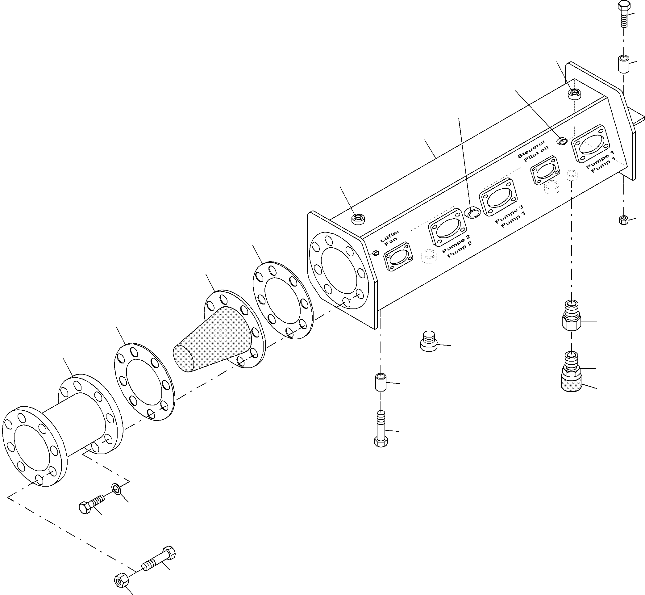 Suction tank 937 931 40 KOMATSU