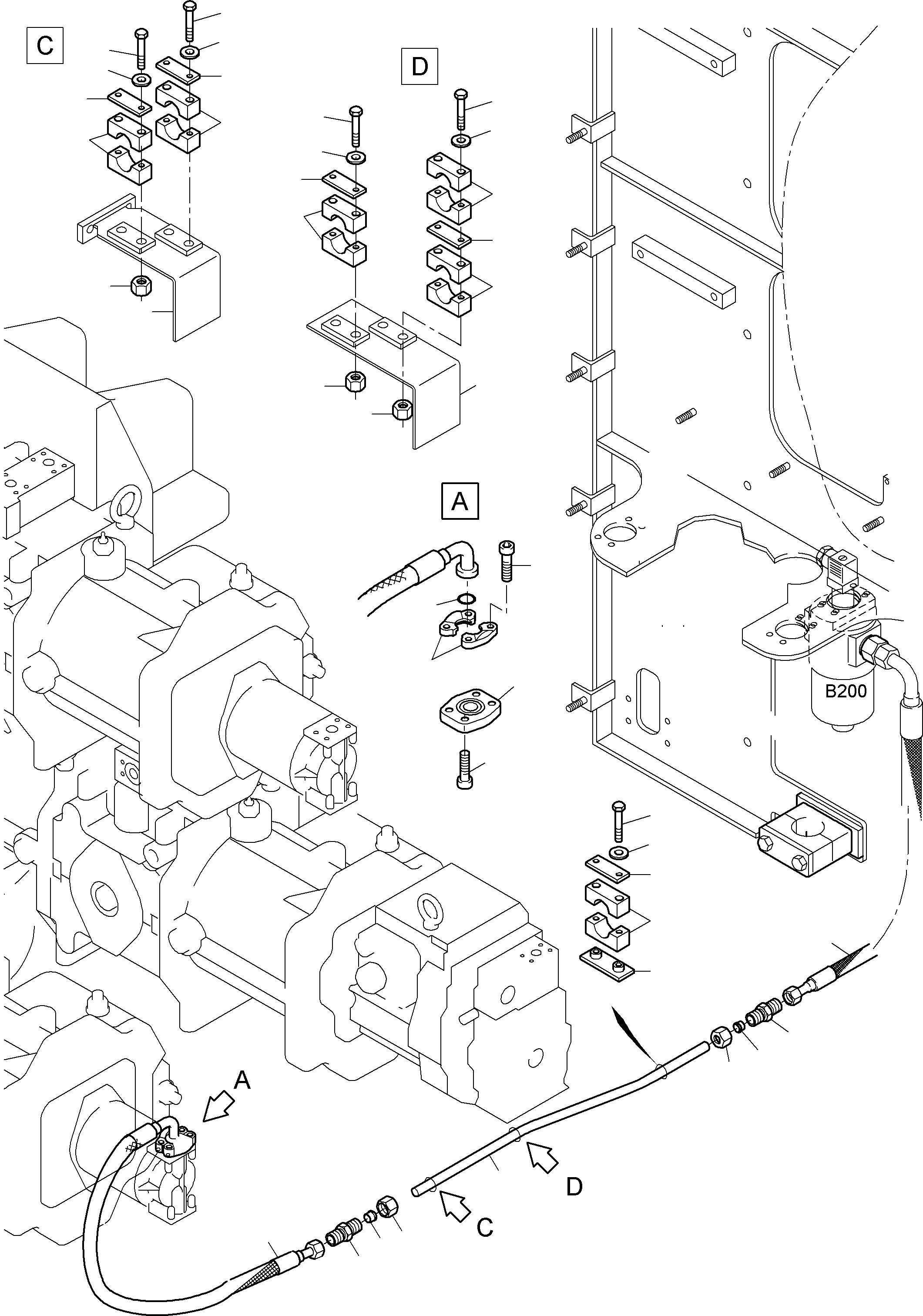 Hose assy. DN 25x1000 940 496 40 KOMATSU