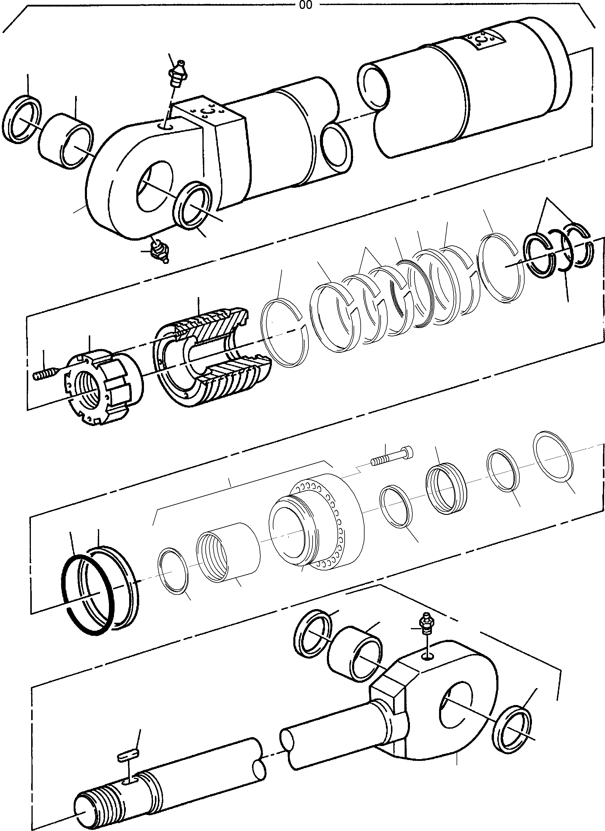 Seal kit, piston fig-nos. 08-11, 17, 18 795 683 73 KOMATSU