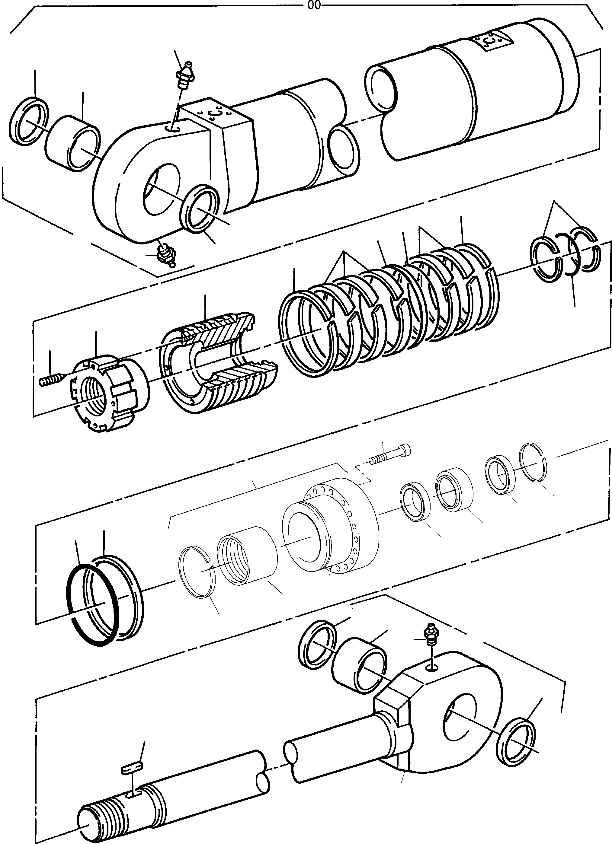 Seal kit, piston rod fig-nos. 11-13,15,16 795 688 73 KOMATSU