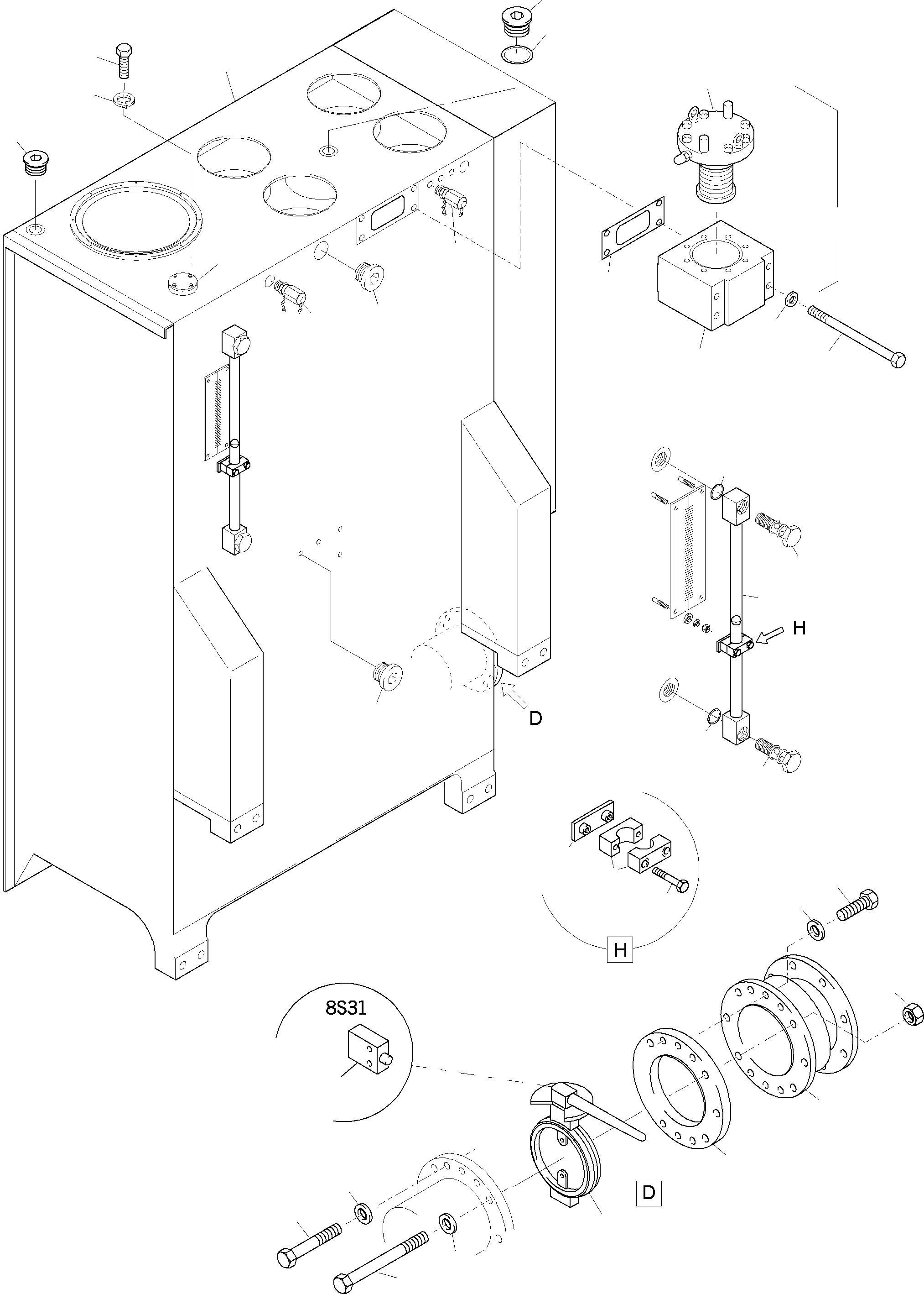 Oil tank weldment 942 487 40 KOMATSU