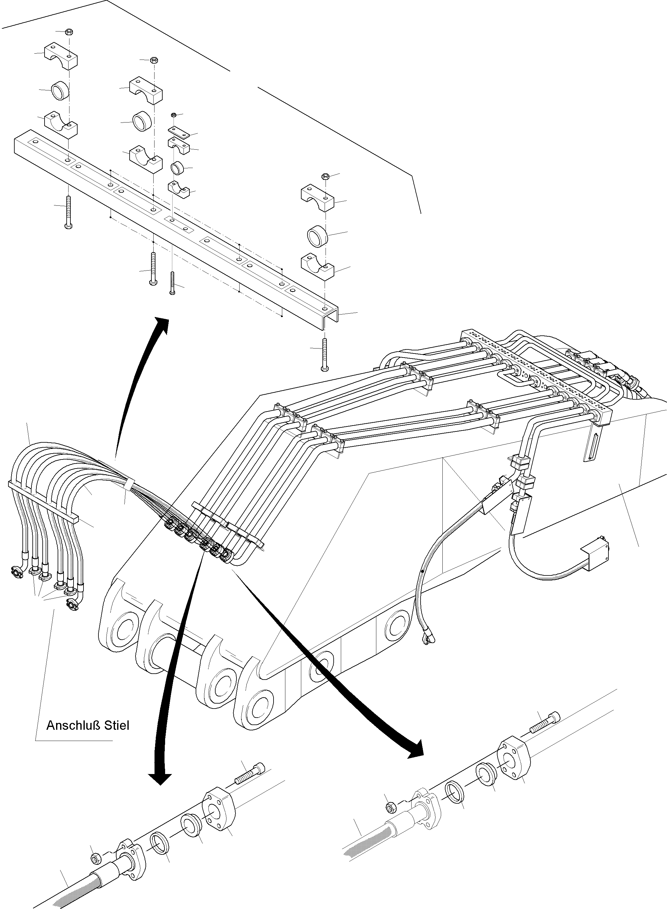 Труба в сборе ø 50 795 858 73 KOMATSU