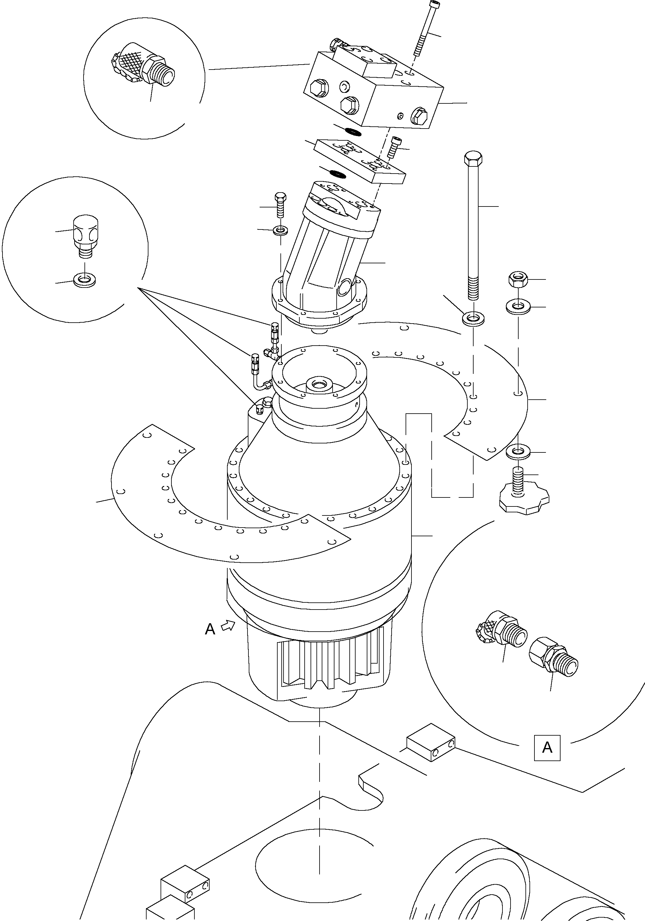 Cover plate rear for slew gear r.h. 913 111 40 KOMATSU