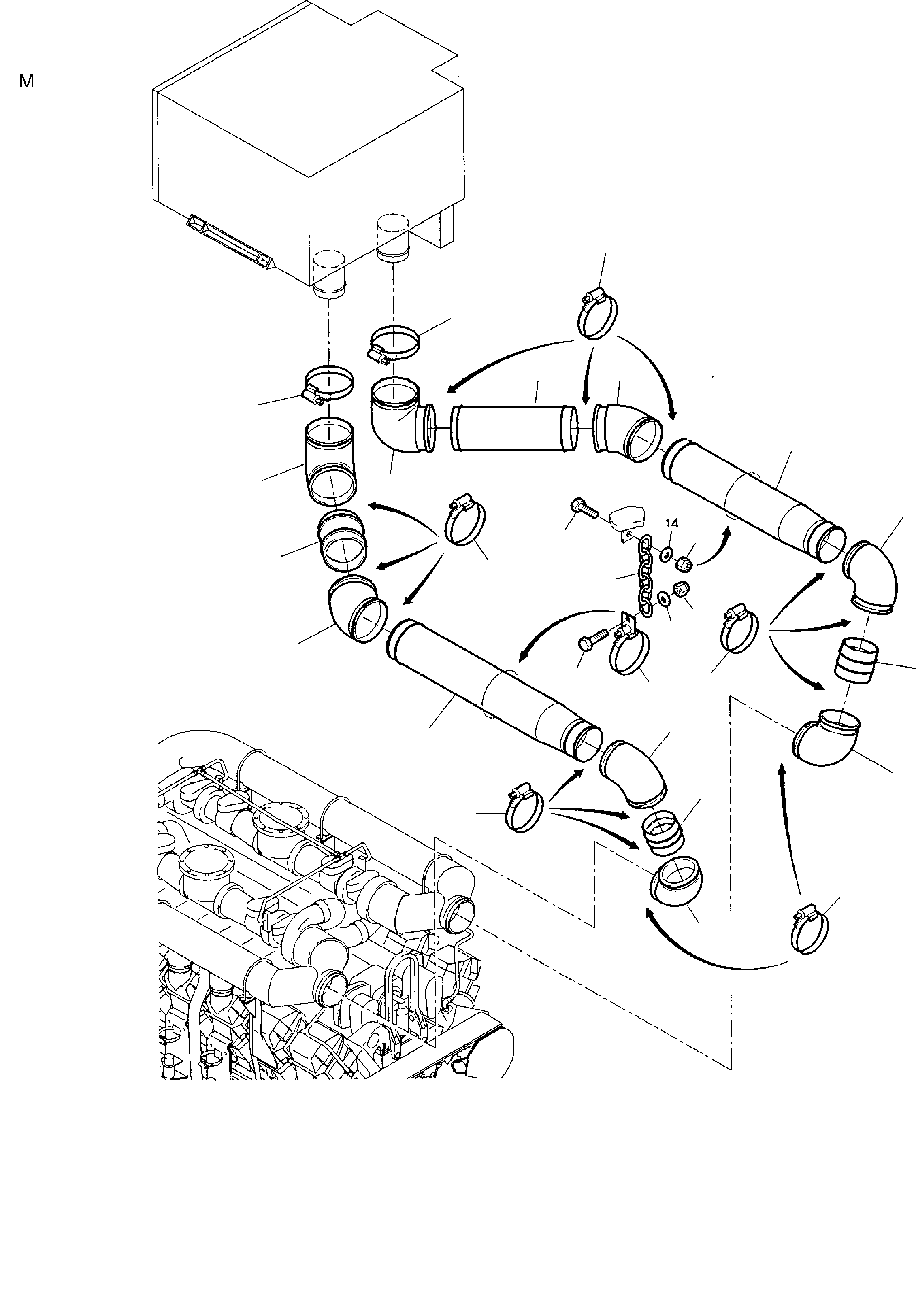 Air intake pipe 895 249 40 KOMATSU