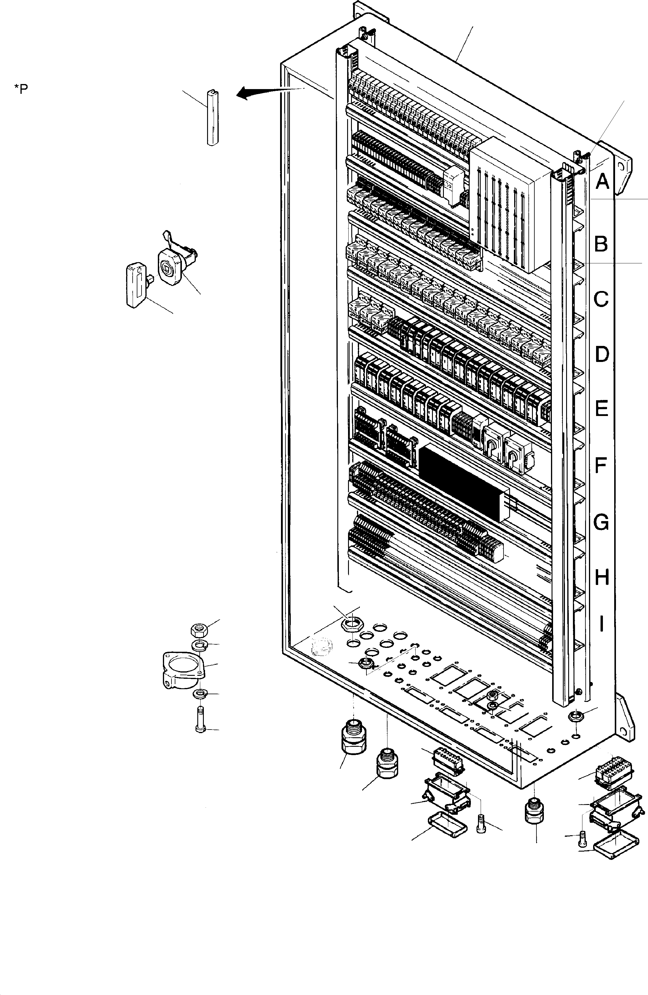 Switch cabinet w/o. electr. parts 894 054 40 KOMATSU