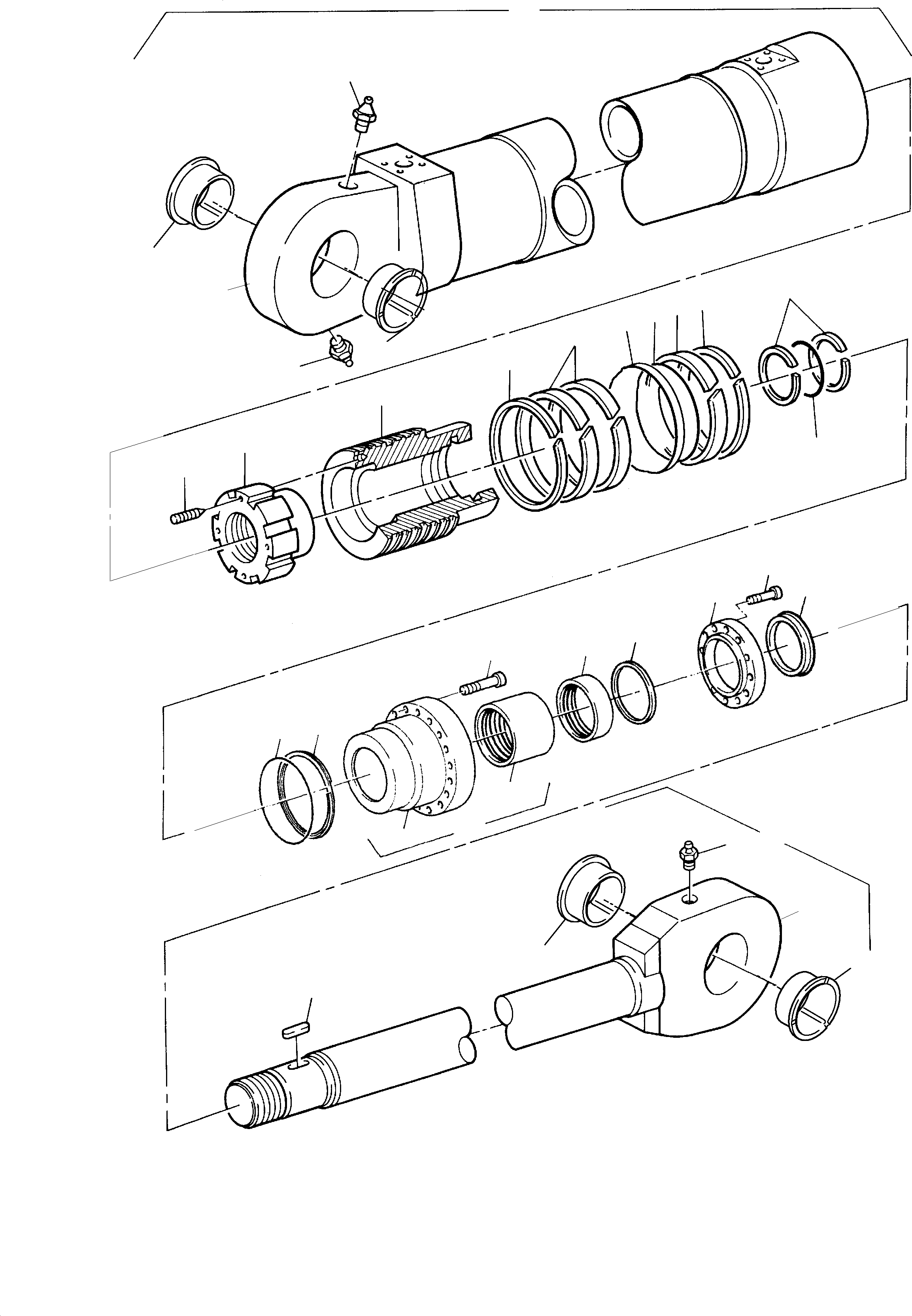 Hydraulic cylinder, assy. fig-nos: 02-28 891 890 40 KOMATSU