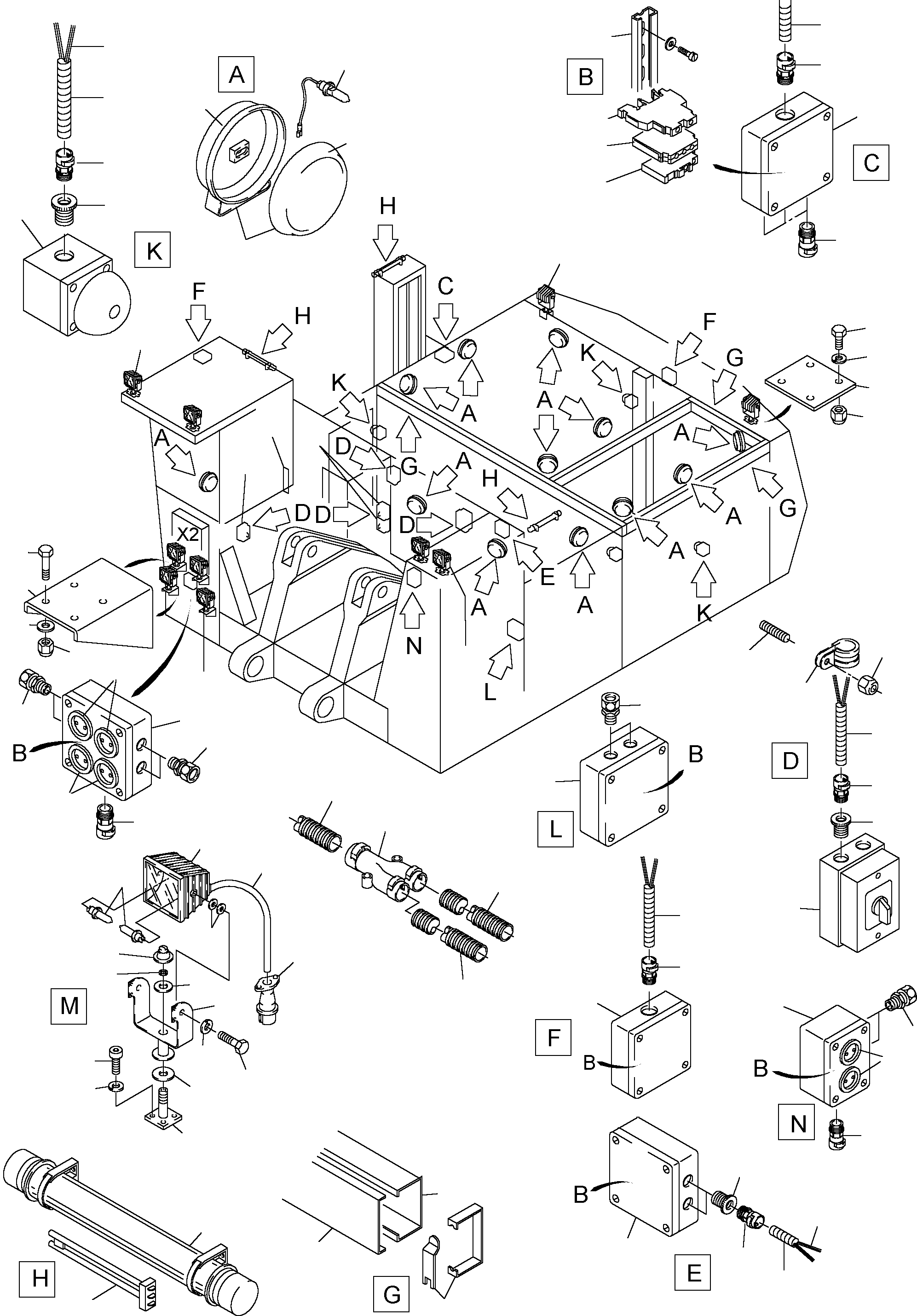 Spot light bracket 905 403 40 KOMATSU