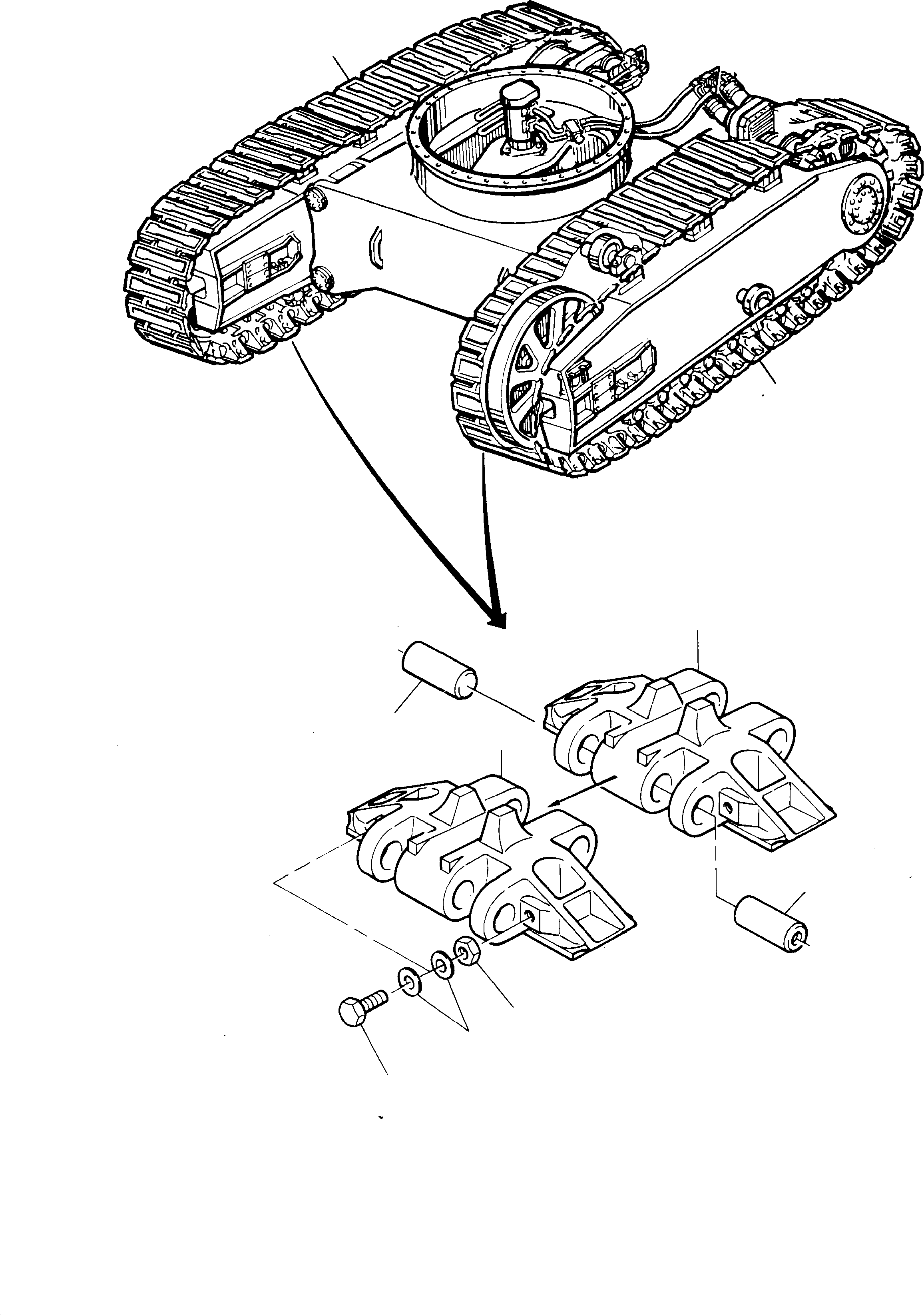 Track group 1500 wide (included 48 track shoes) 770 363 73 KOMATSU