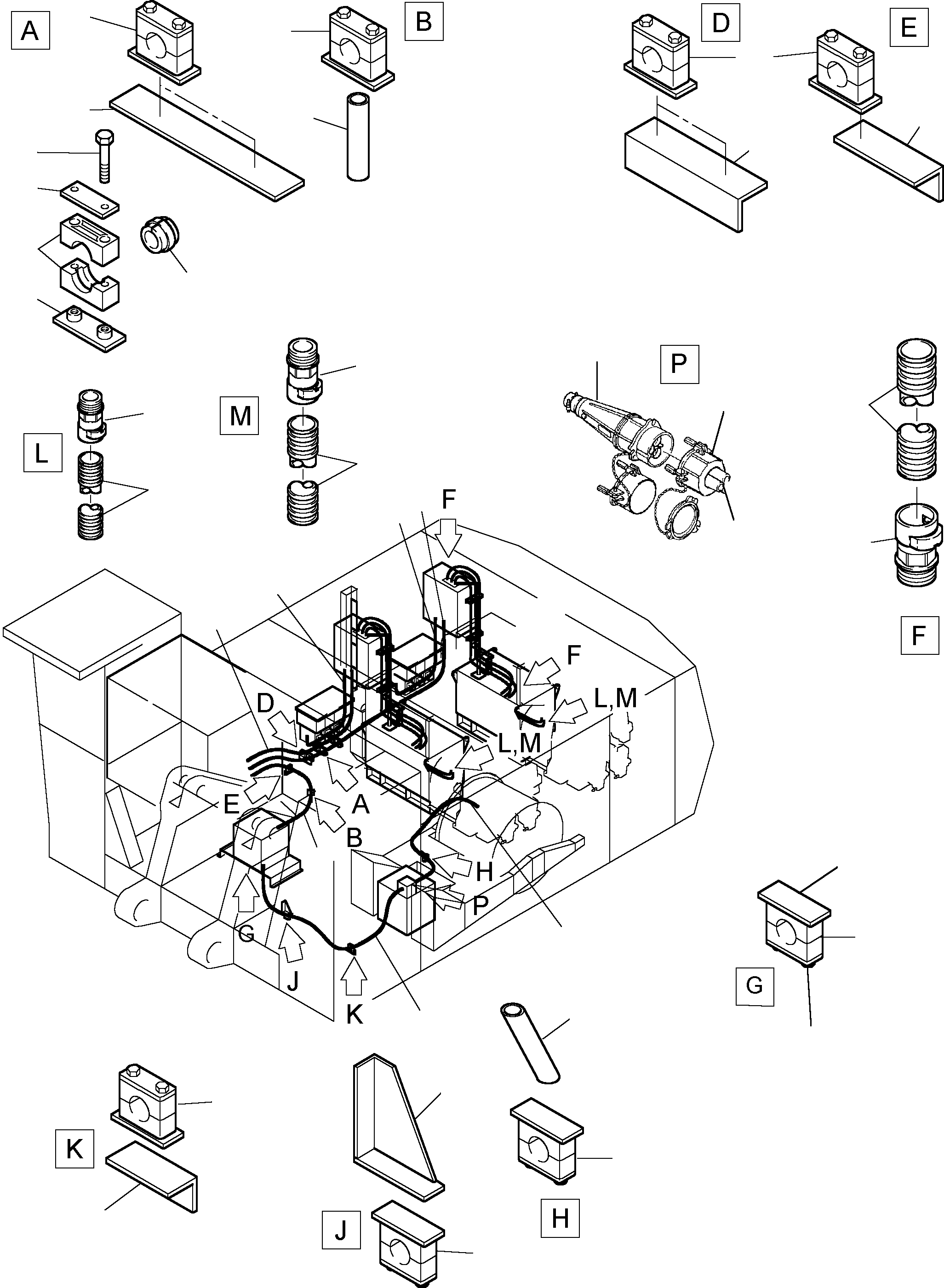 Cable assy. 907 293 40 KOMATSU