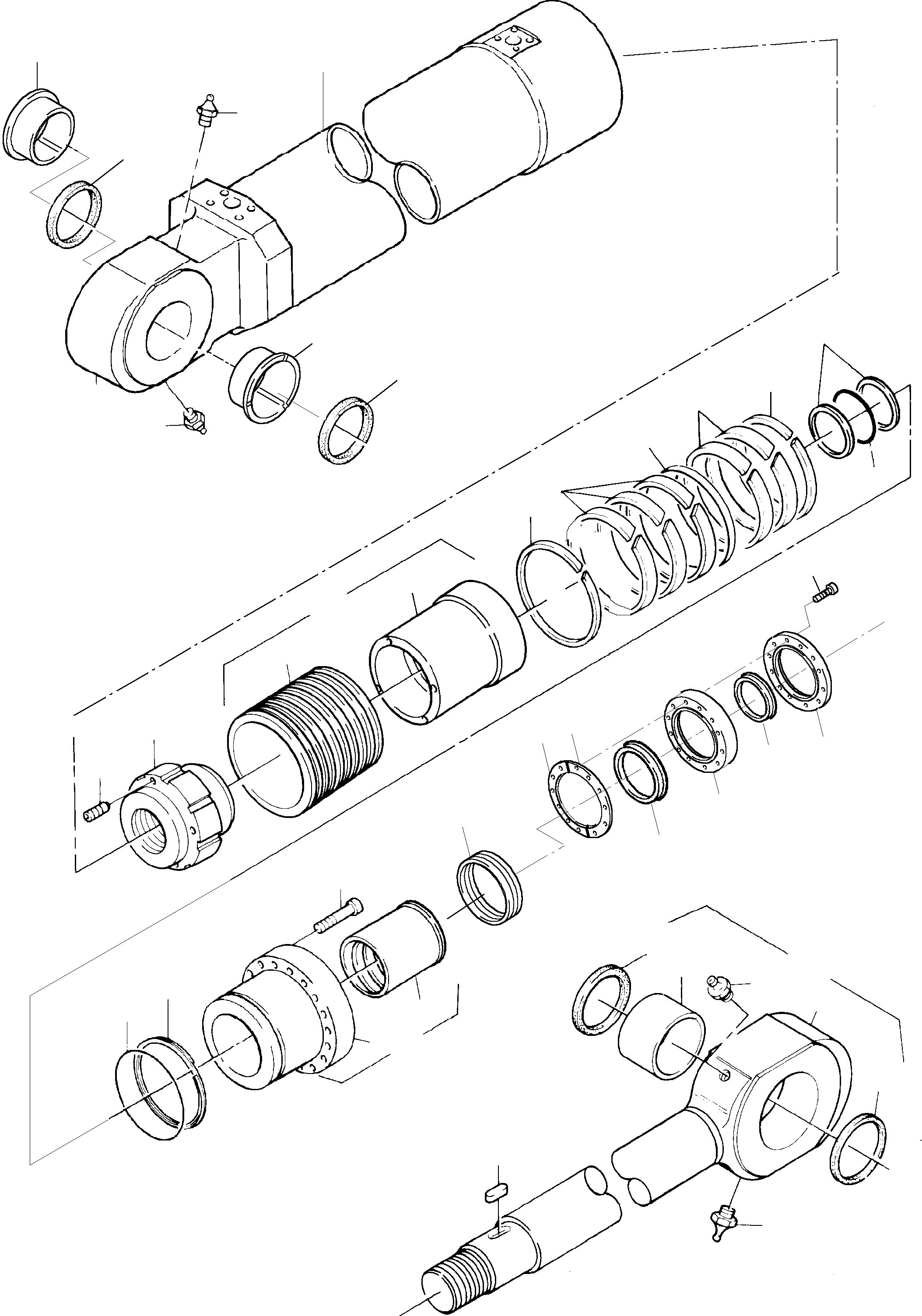 Hydraulic cylinder, assy. fig nos: 02-33 922 247 40 KOMATSU
