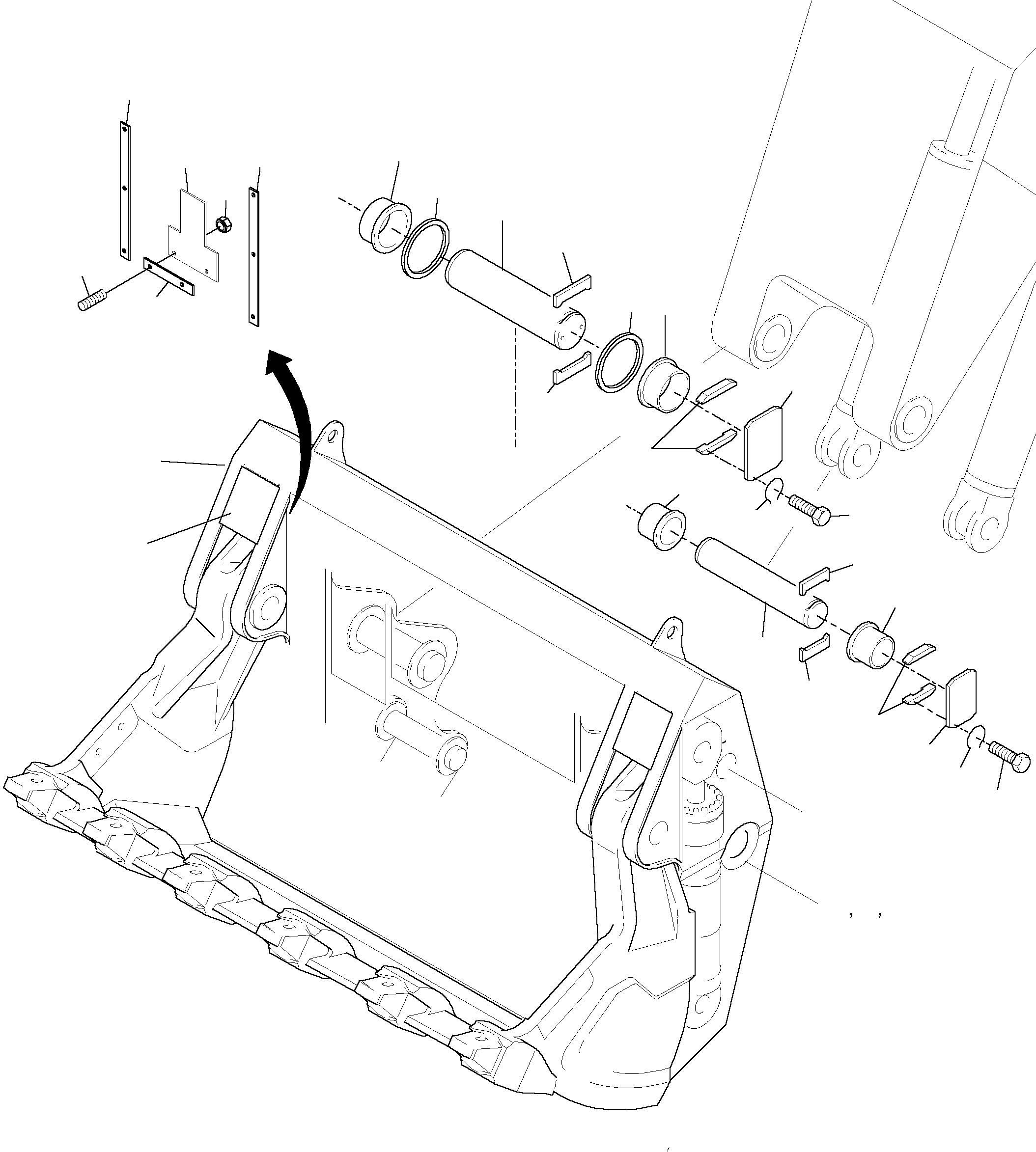 Bullclam bucket panel w/o exhaust brake cylinder 915 566 40 KOMATSU