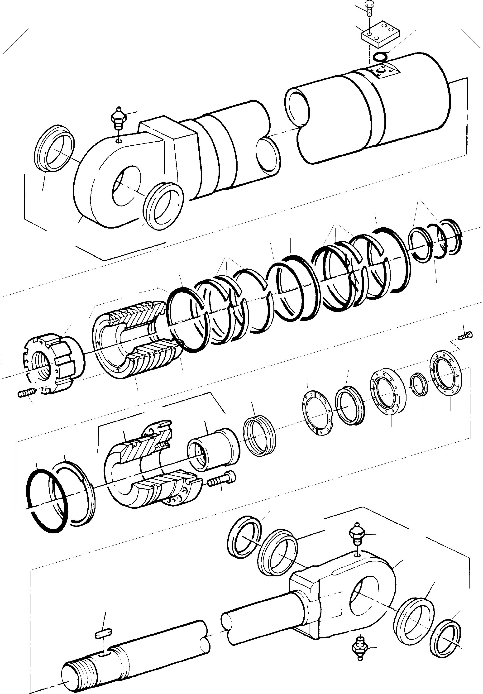 Sealing flange assy. incl. fig-nos. 11+12 909 386 40 KOMATSU