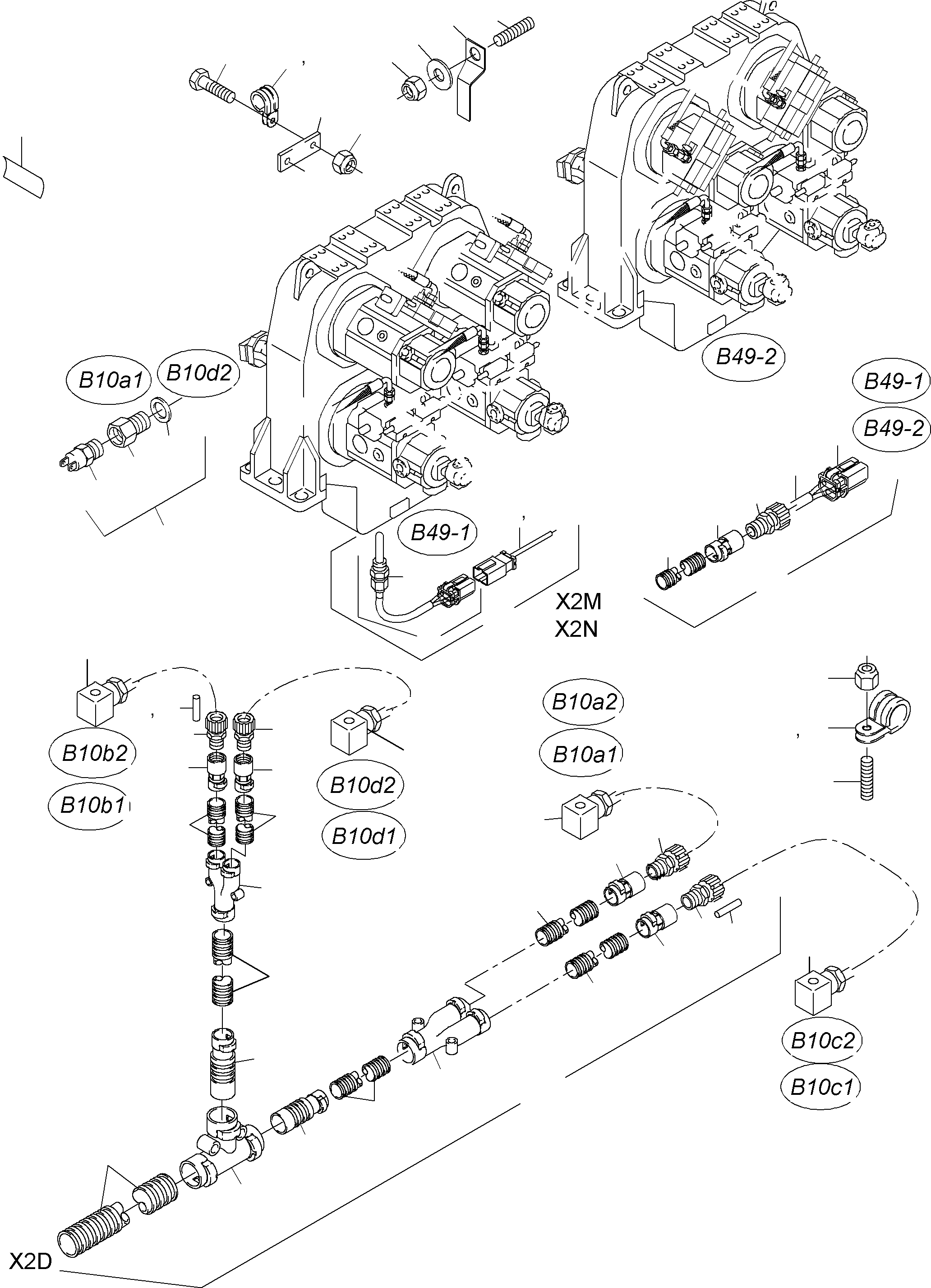 Harness contamination switch -  pump distributor gear 2 rear 921 516 40 KOMATSU