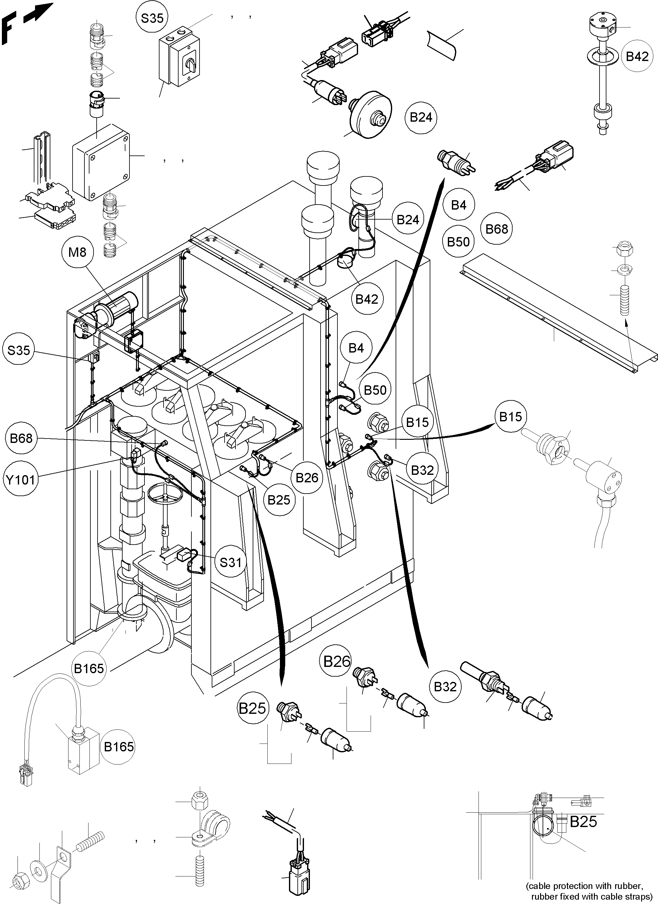Harness hydt. tank 946 990 40 KOMATSU