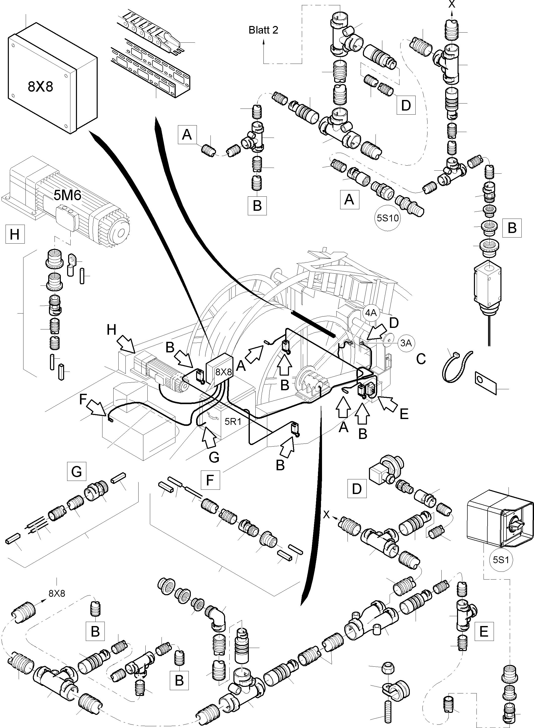 Harness junction box X8-switch 796 785 73 KOMATSU